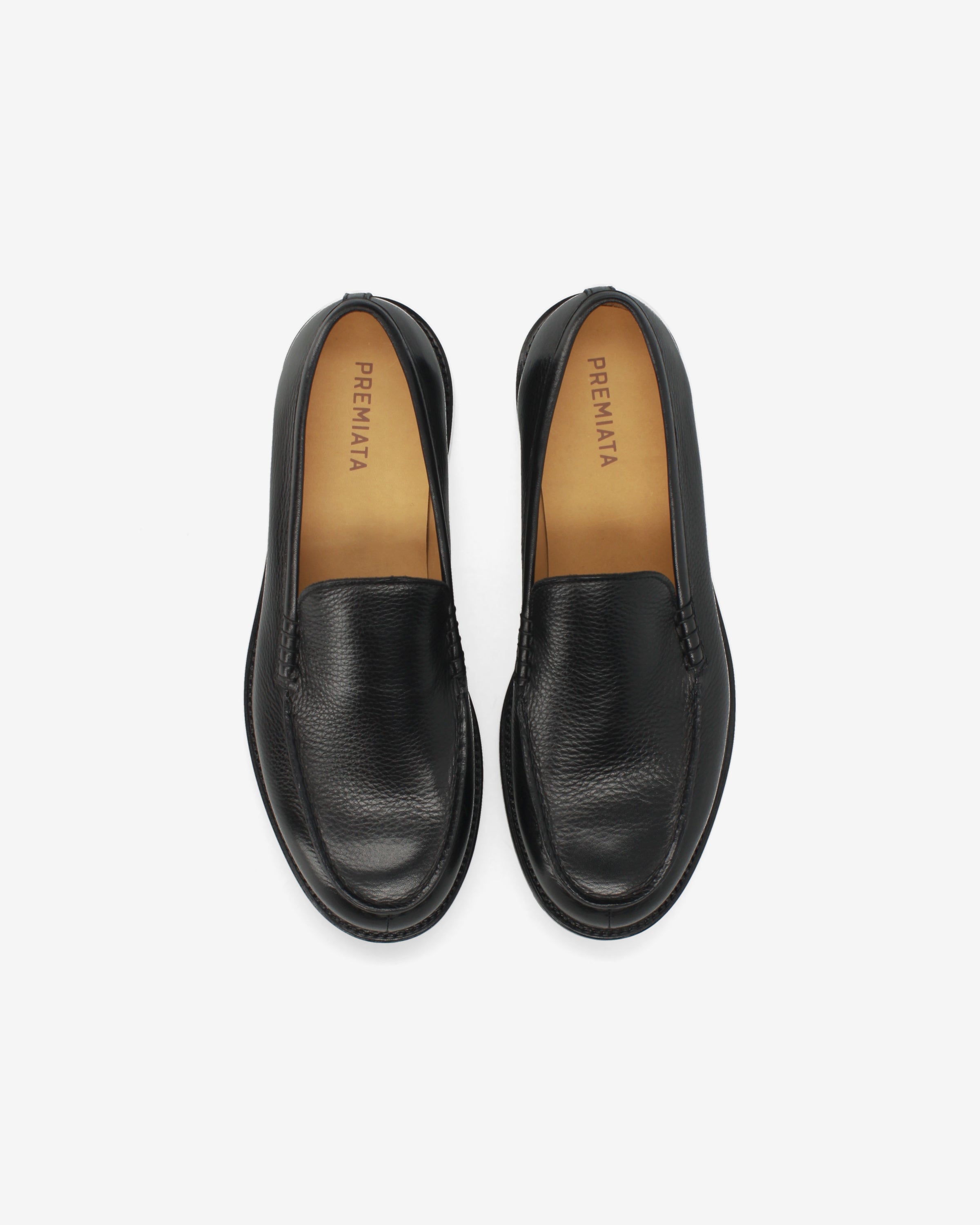 Premiata Tumbled Moccasin Mocassin Noir Cuir