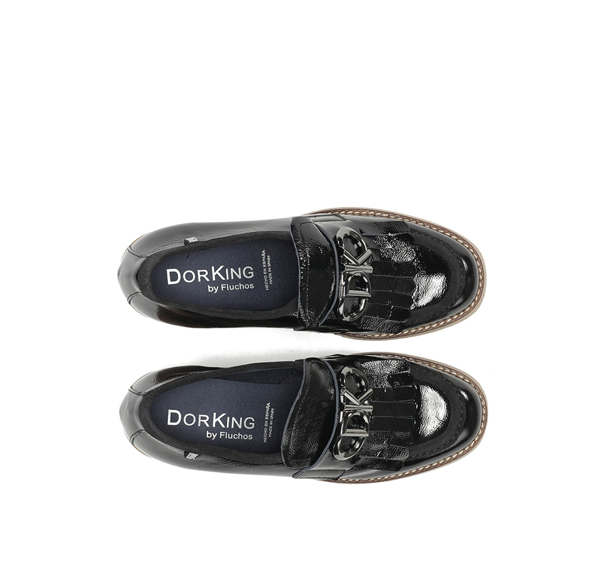 Dorking by Fluchos Oprah D9352 mocassin femme noir talon moyen
