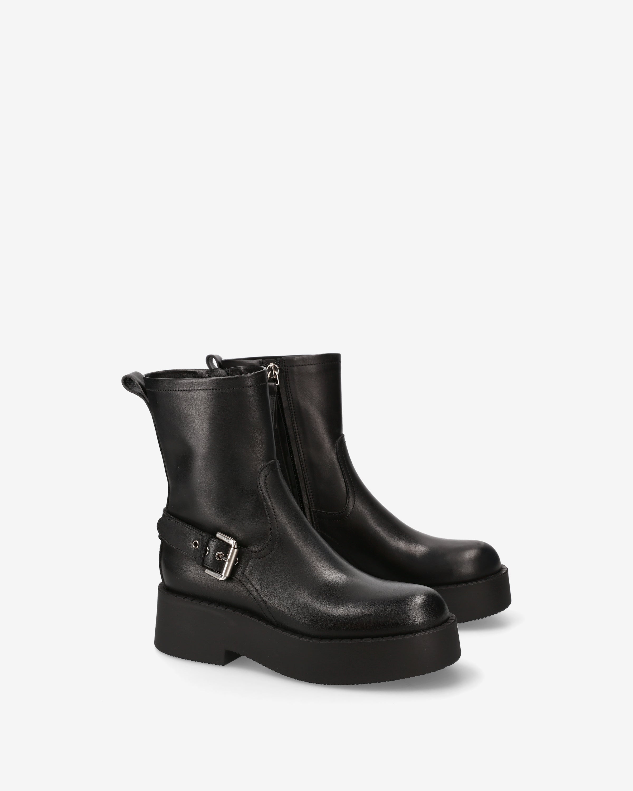 Premiata Boots bottines cuir noir veau agneau