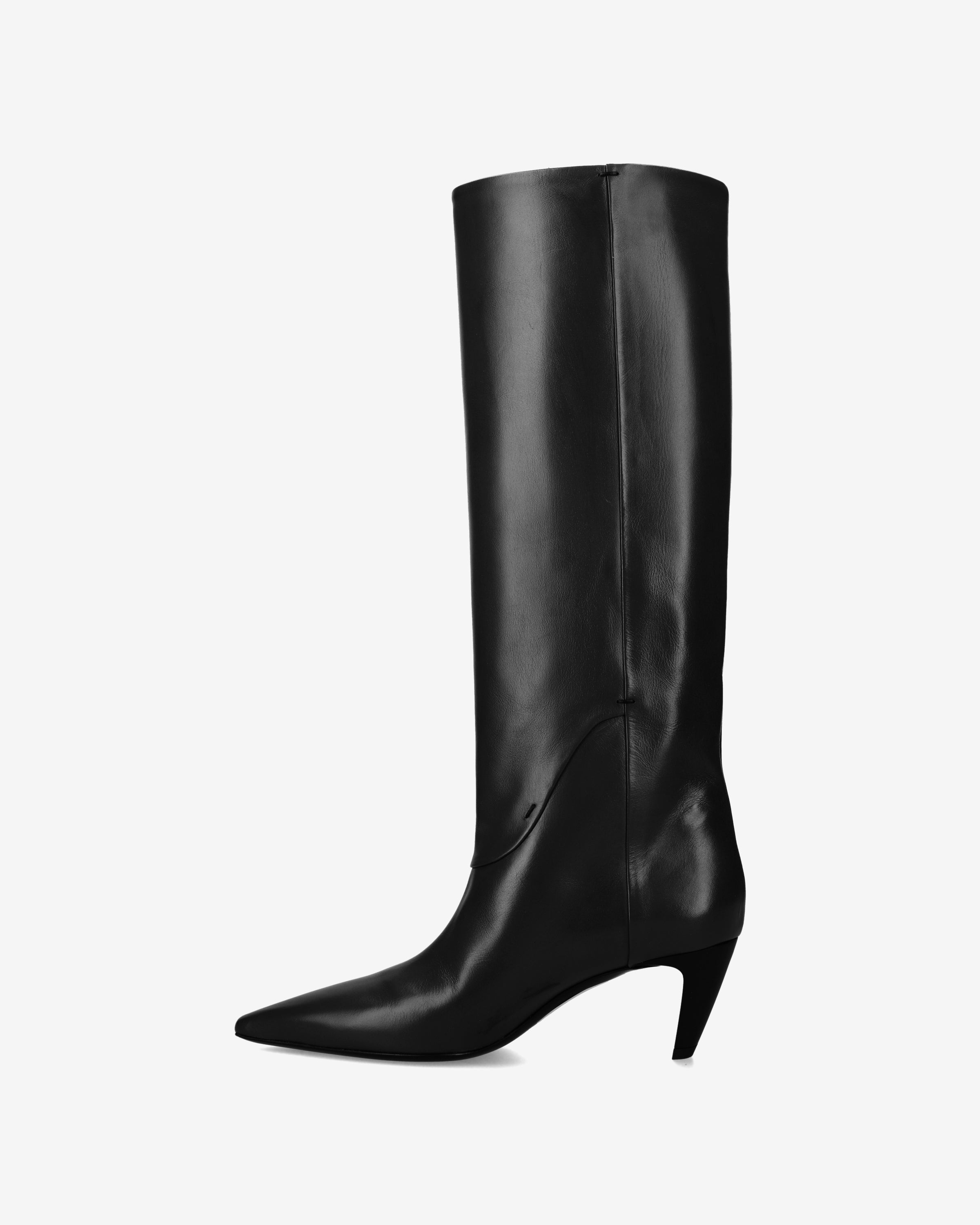 Premiata bottines cuir noir talon 70 mm femme