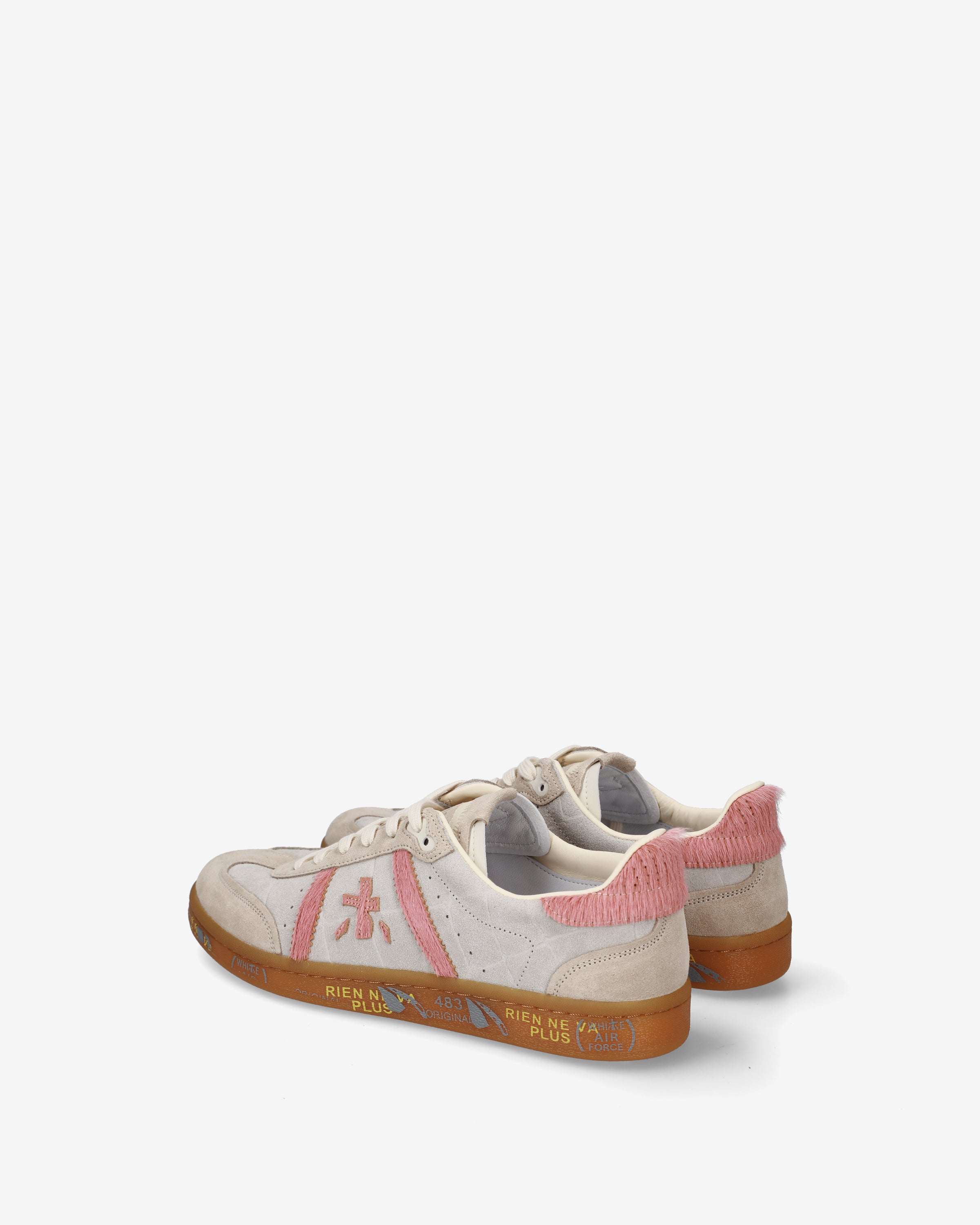 Premiata Bonnied 8574 baskets femme beige rose daim