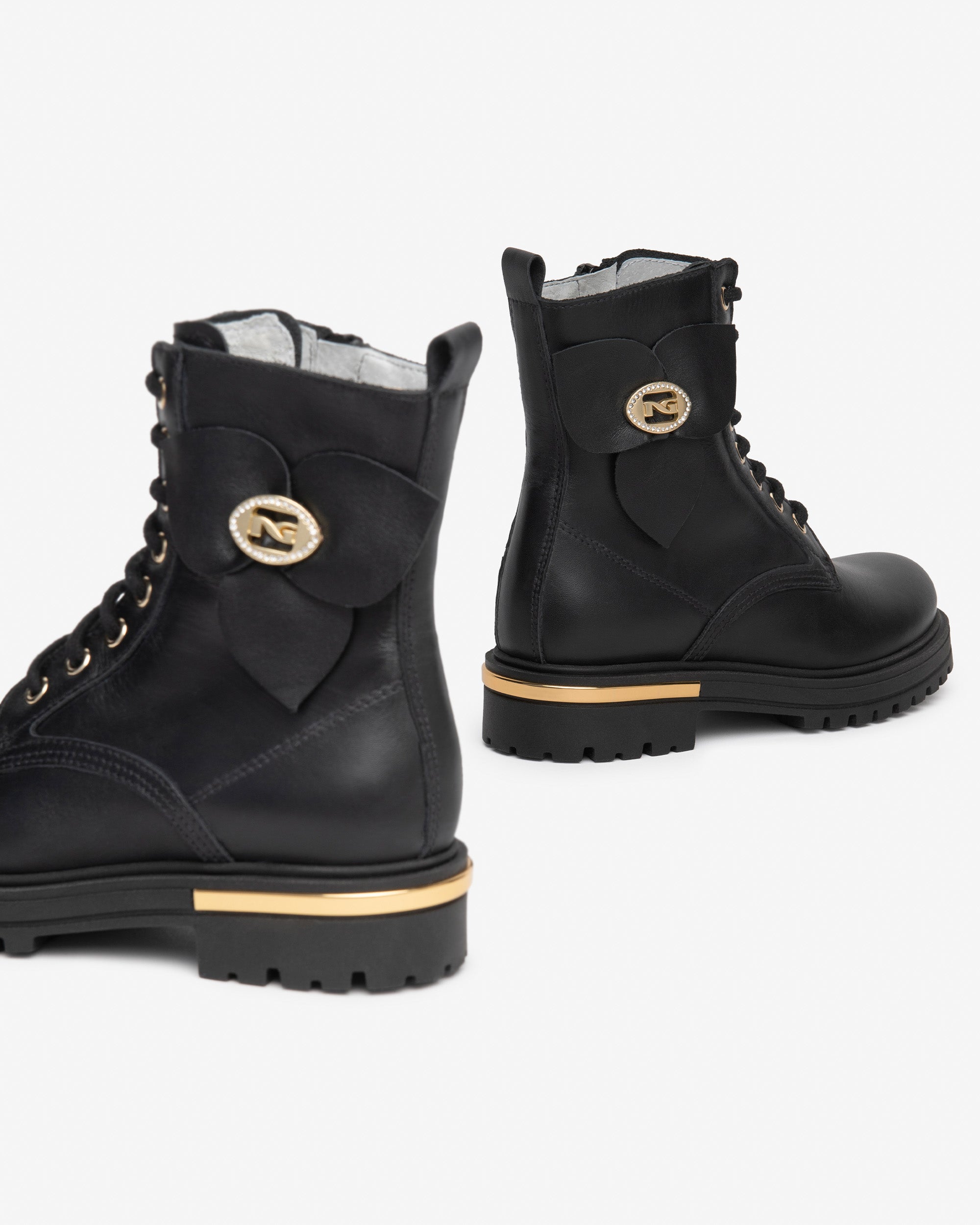 Nero Giardini Combat Boots bottines cuir fille zip