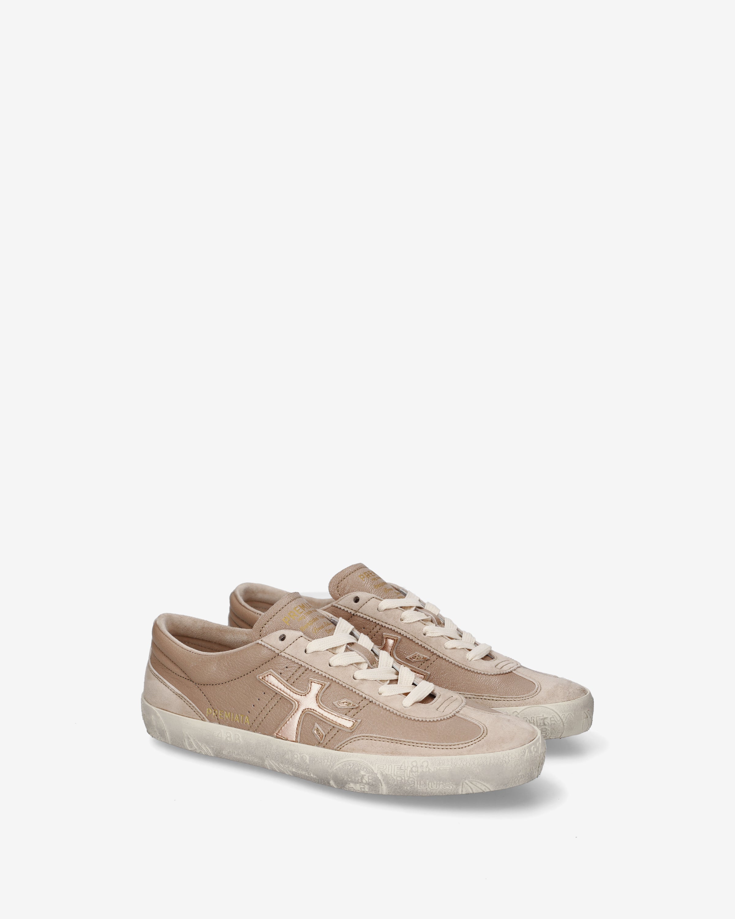Premiata Davidd 8605 baskets beige cuir femme