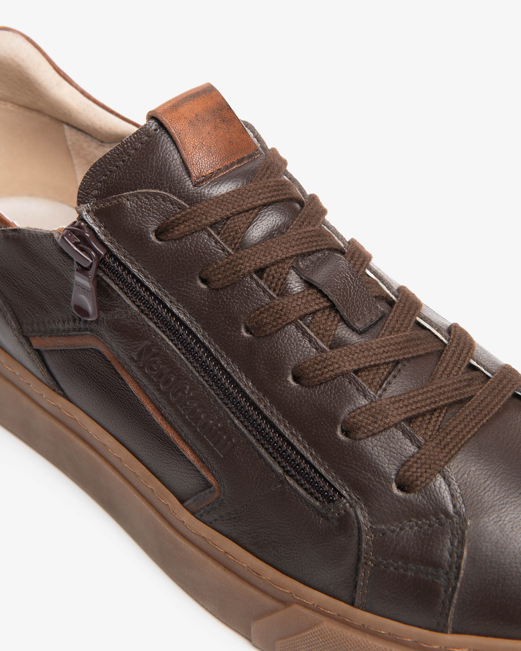 Nero Giardini Sneakers baskets homme cuir zip pointures 39-46