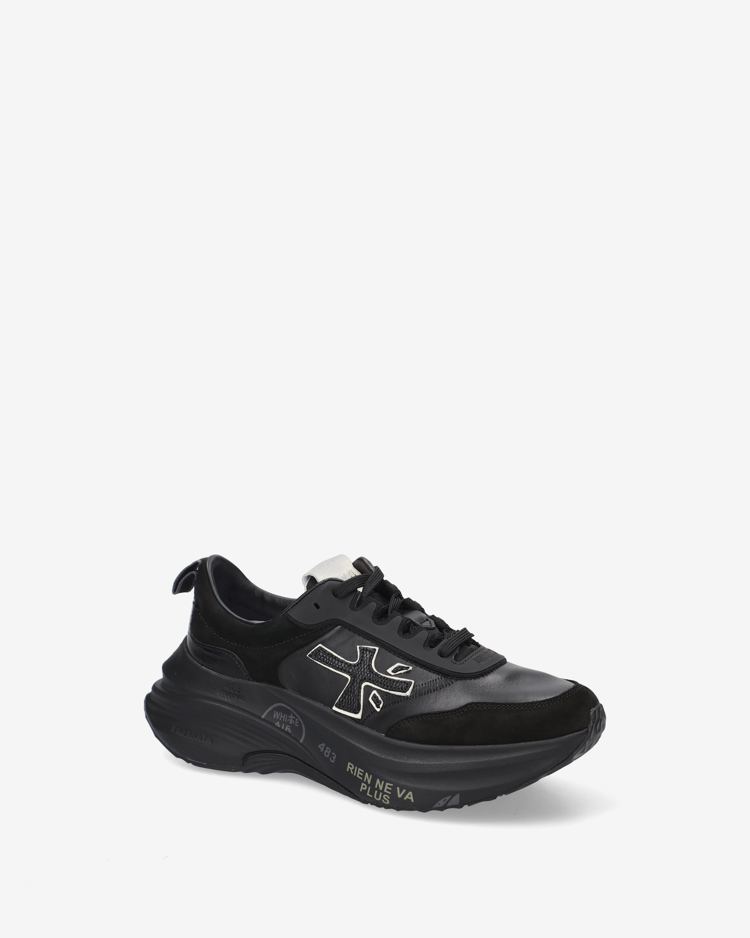 Premiata Hill 7905 sneakers femme cuir noir plateforme