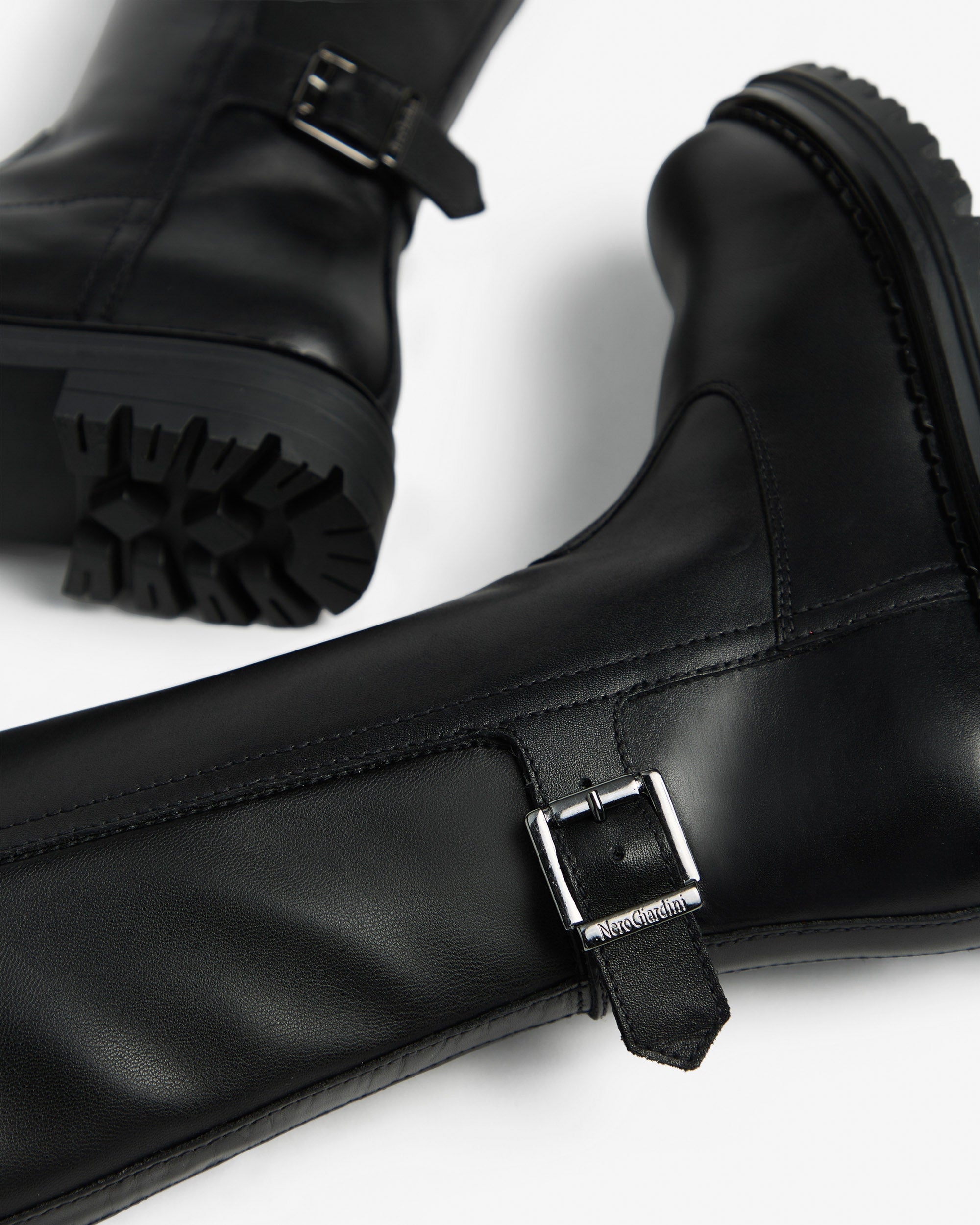 Nero Giardini Boots bottes cuir fille hautes boucle stretch