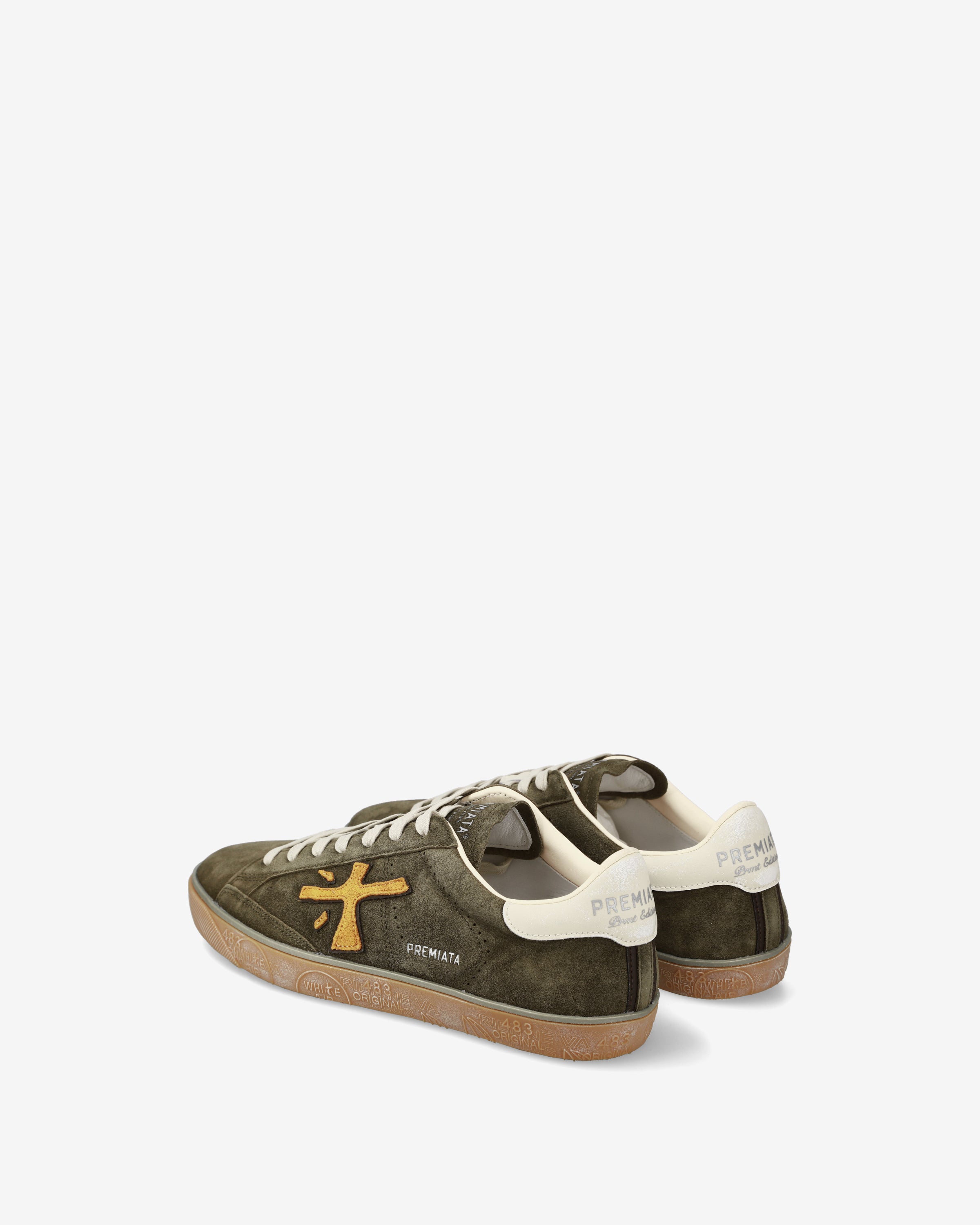 Premiata Steven 7627 sneakers cuir olive homme
