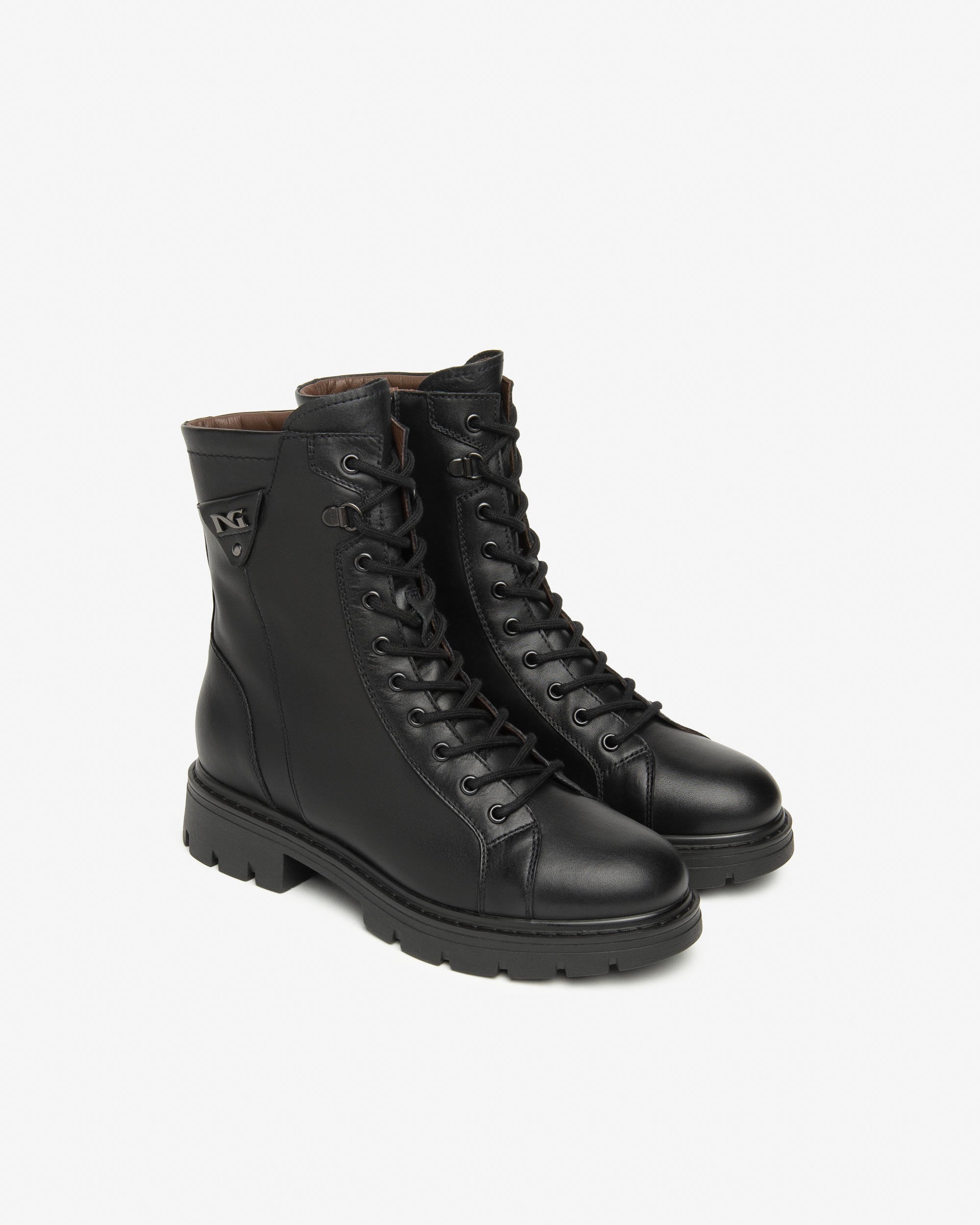 Nero Giardini Combat Boots rangers femme cuir lacets