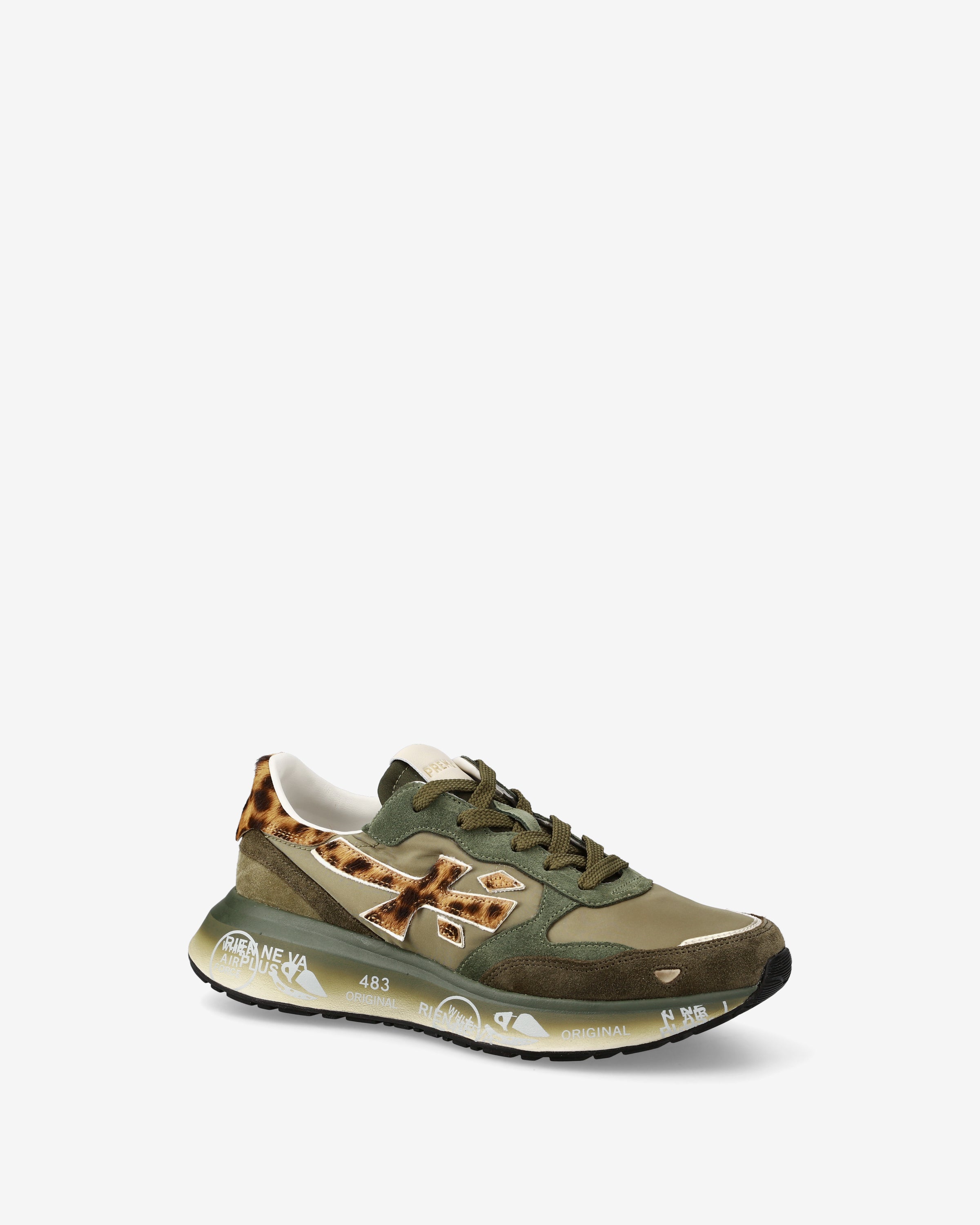 Premiata Lauryn 7790 sneakers femme vert sauge tissu et daim