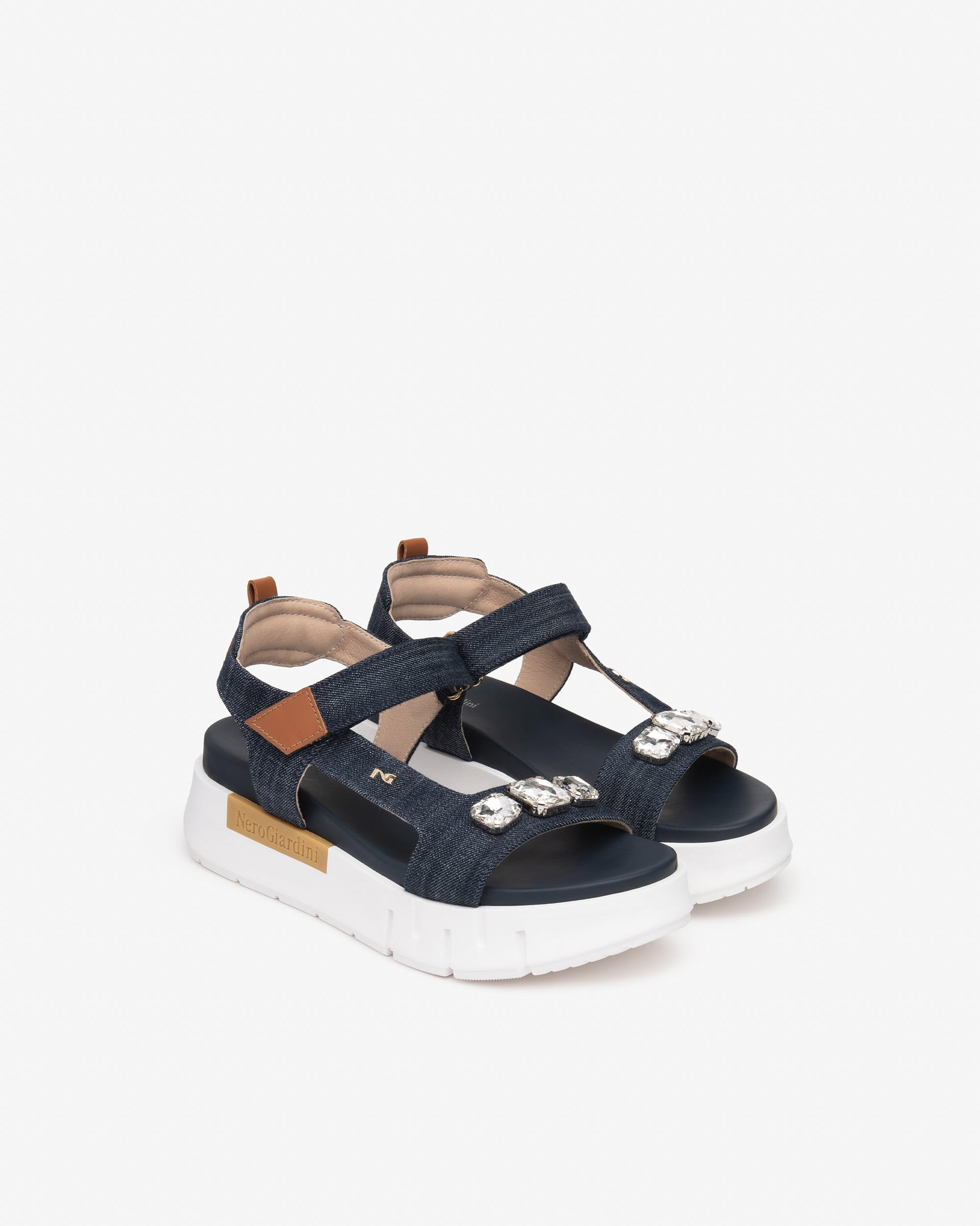 Nero Giardini Sandals sandales cuir femme tissu