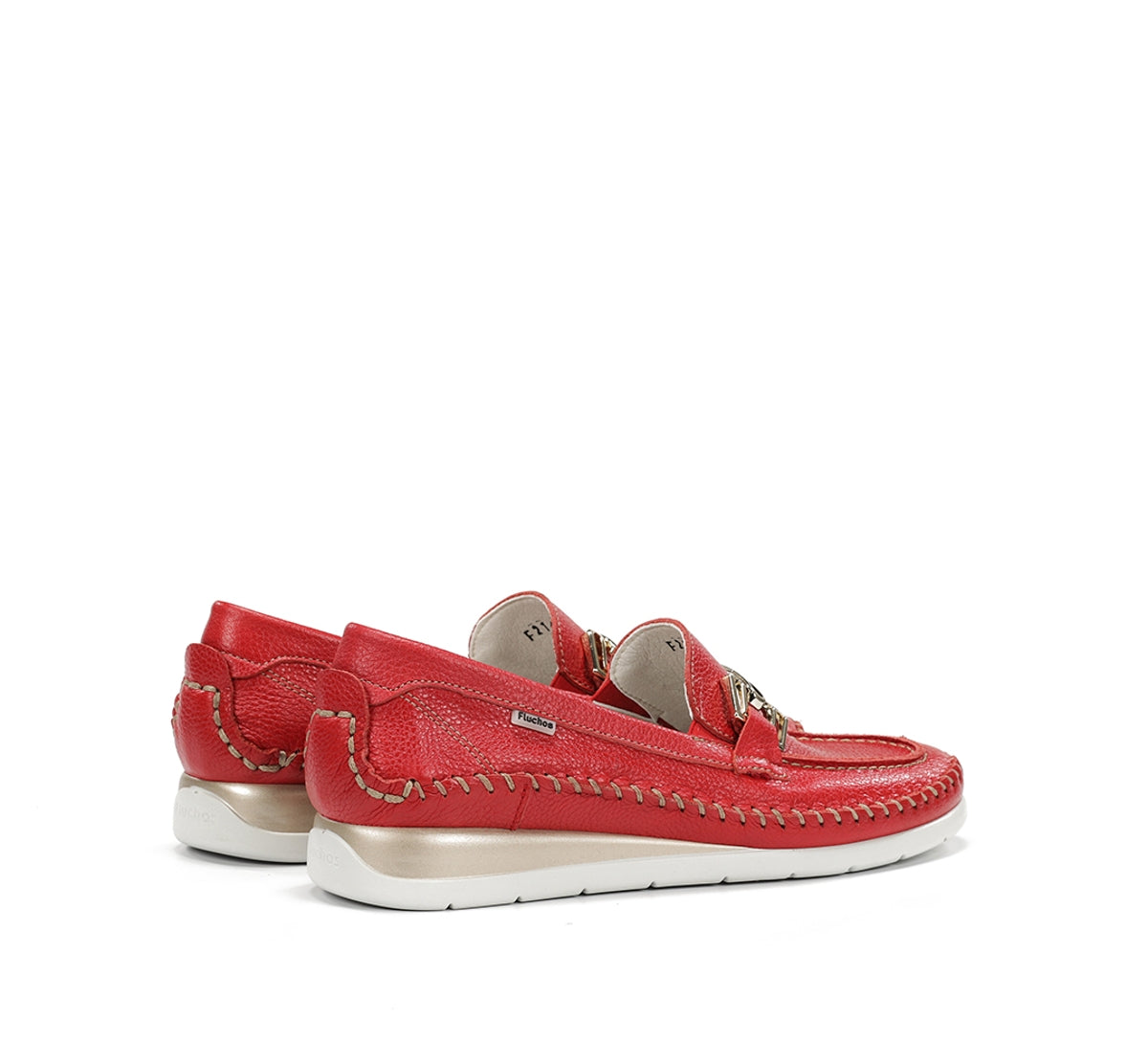 Fluchos Sella F2141 mocassins rouge femme compensé