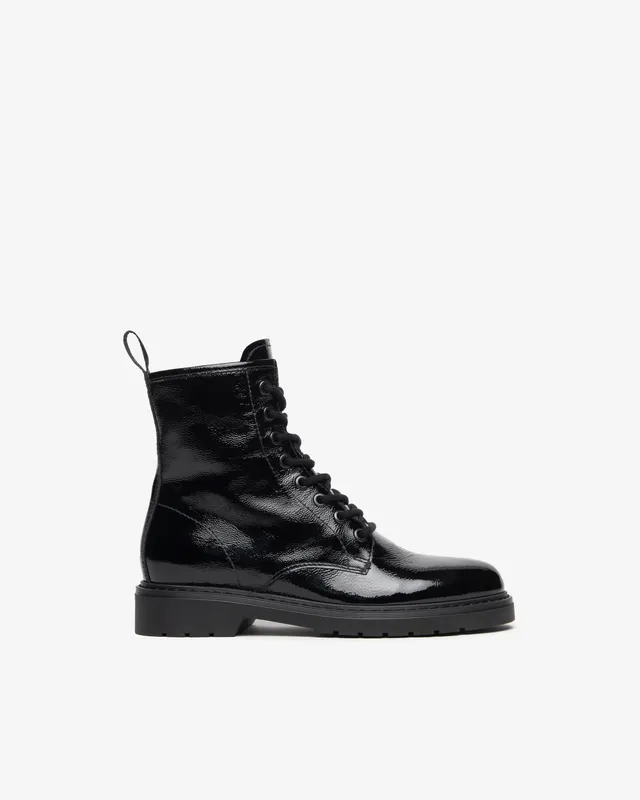 Nero Giardini Combat Boots rangers vernis femme 30 mm