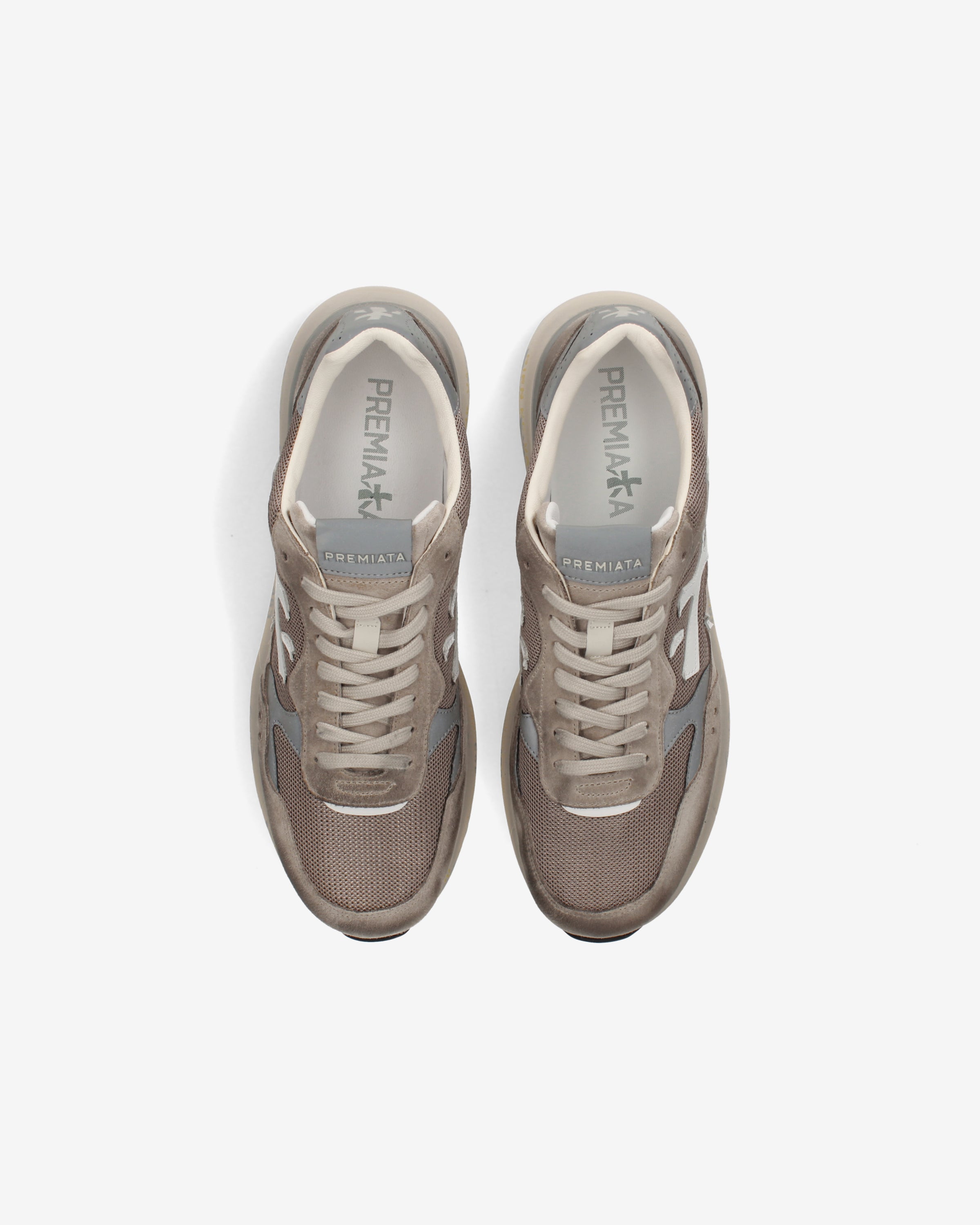 Premiata Mick 8118 baskets taupe daim et mesh
