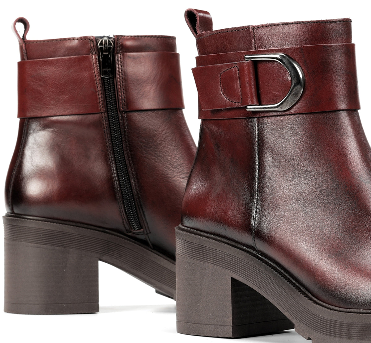 Dorking Sarah D9573 bottines bordeaux talon large