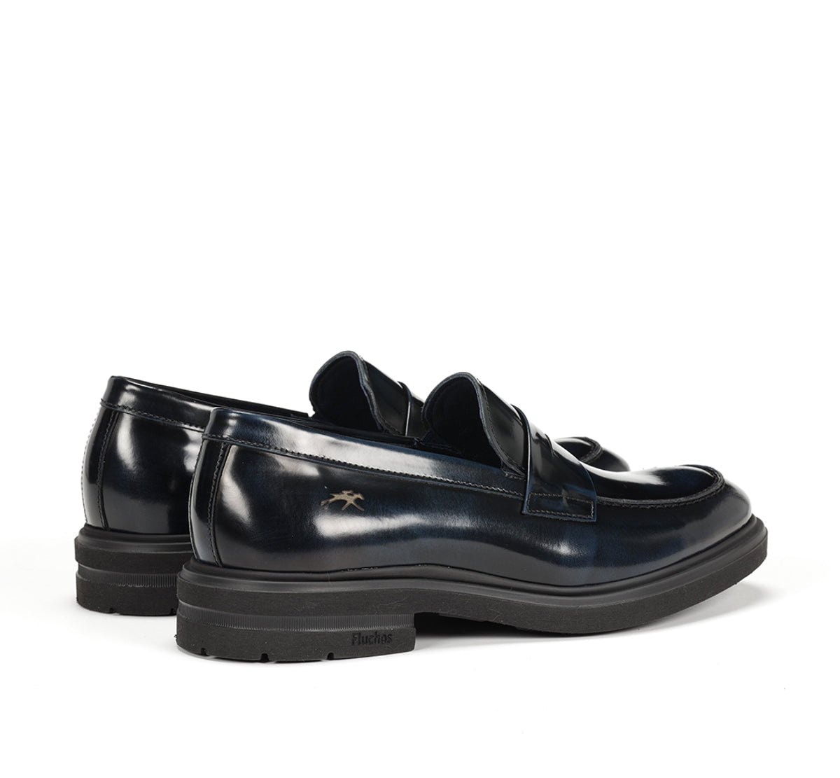 Fluchos Belgas F0633 mocassins homme bleu cuir