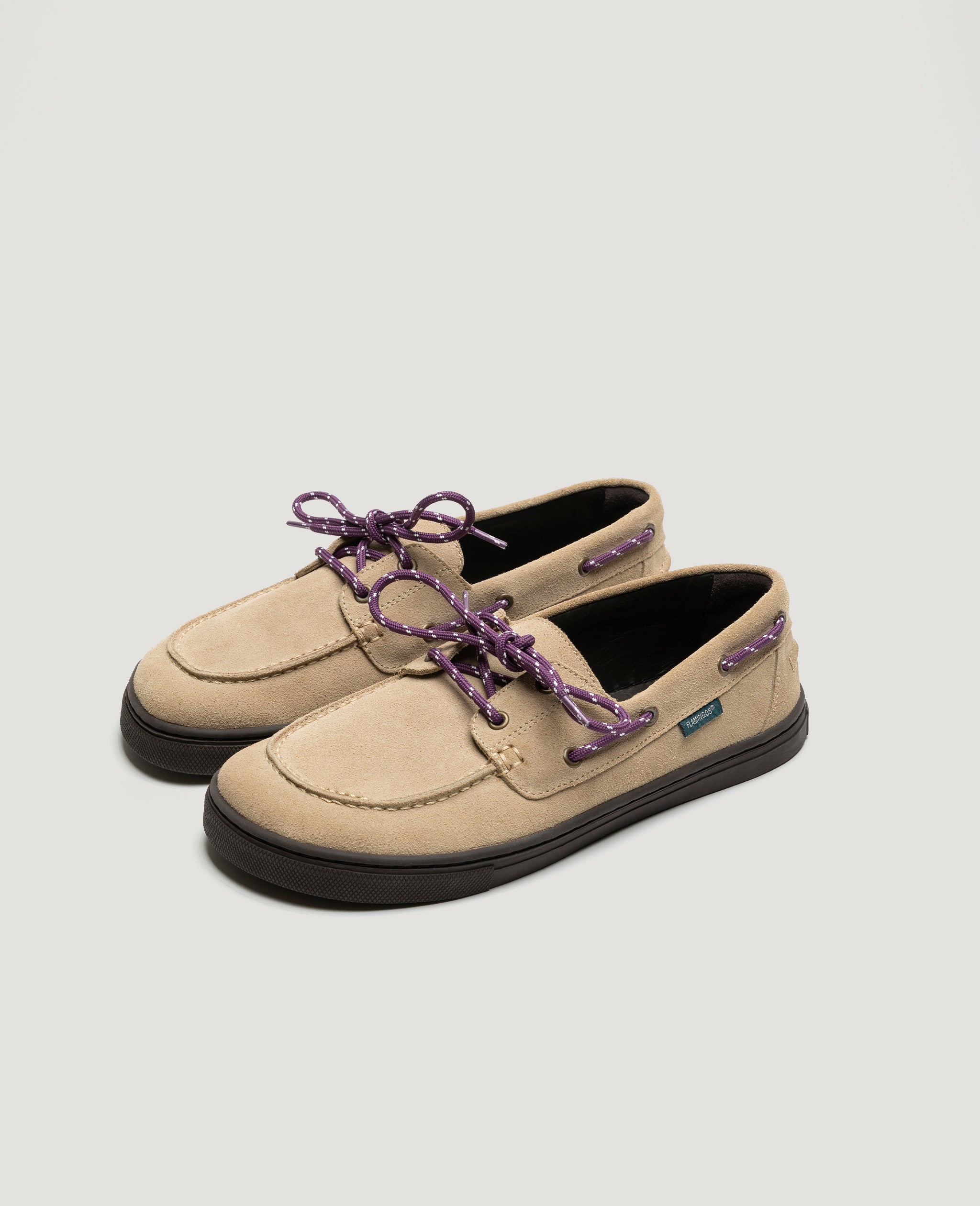 Flamingos Life Zero Boat Suede Sand chaussures bateau beige