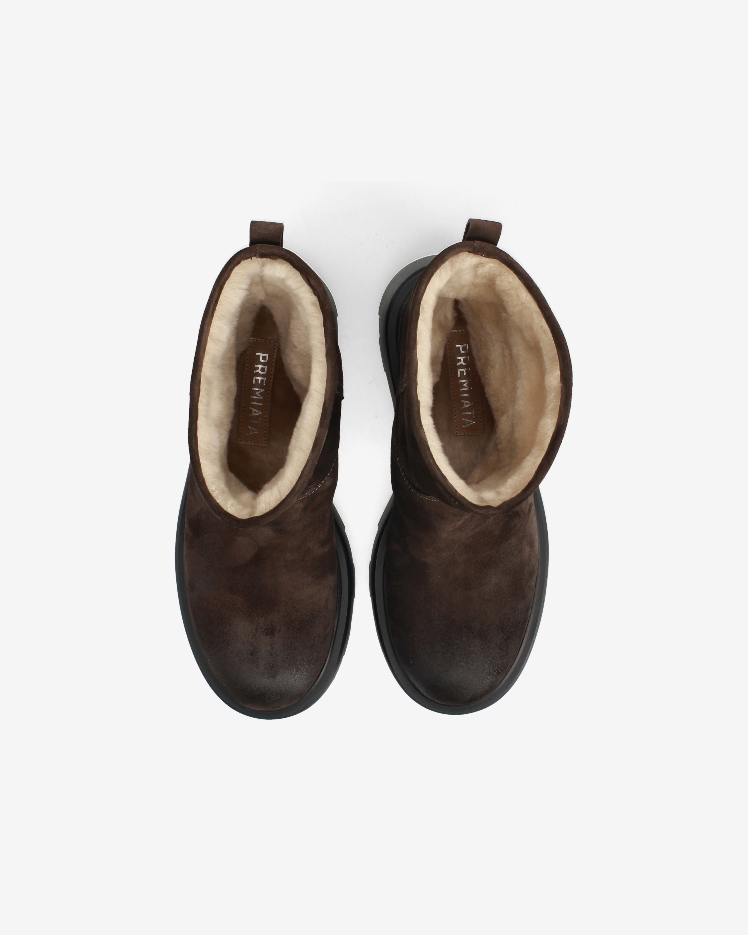 Premiata Boots bottines croûte mocha fourrées femme