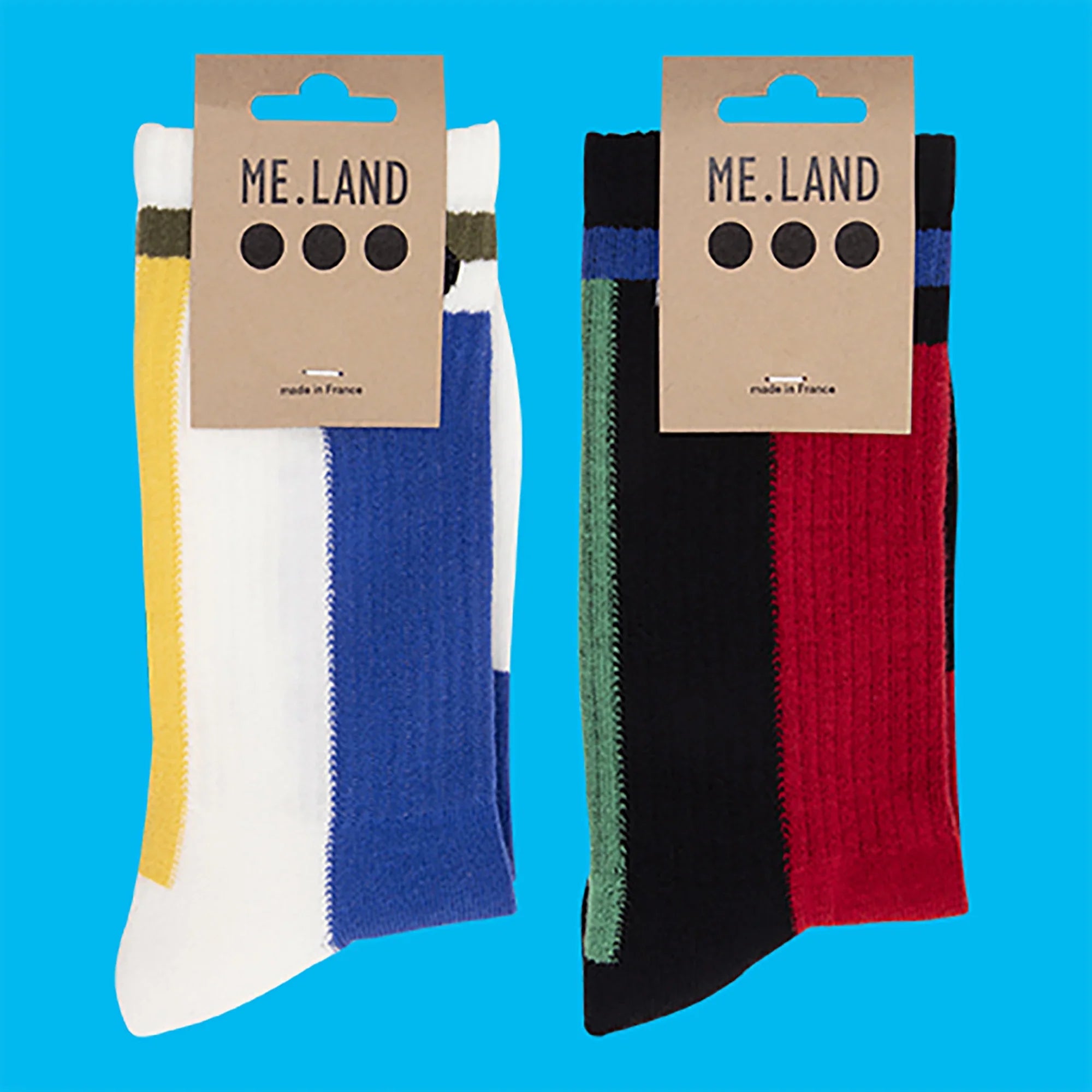 Me.Land Geo duo chaussettes coton bio motifs
