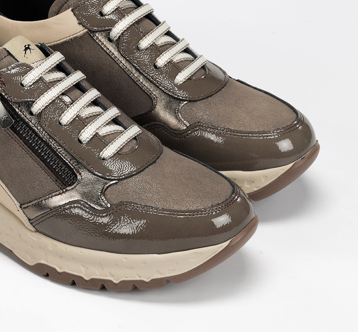 Fluchos Nexus F2308 baskets femme taupe cuir confort
