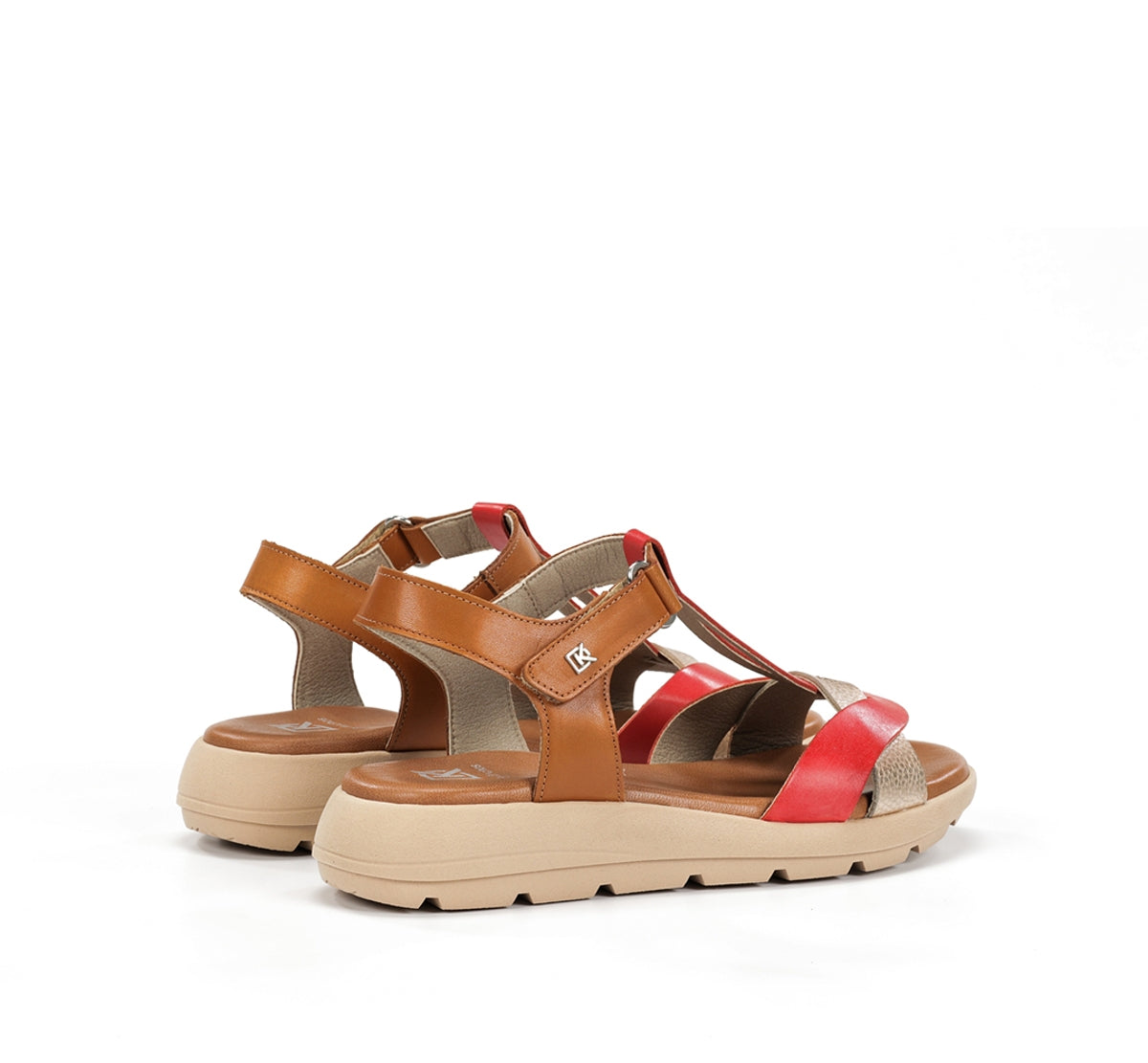 Dorking Gandia D9466 Sandales Rouge Femme Boucle