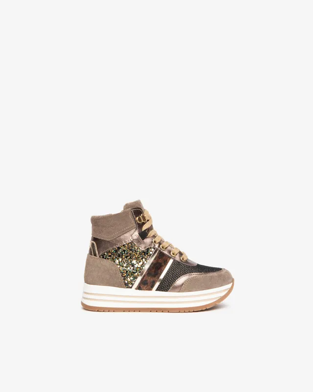 Nero Giardini Sneakers baskets fille daim montantes à zip