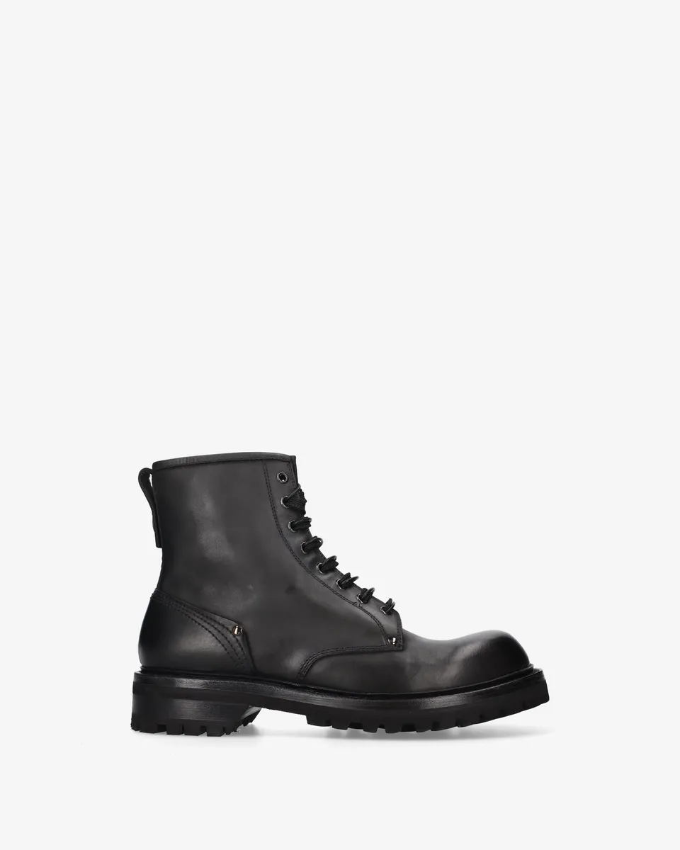 Premiata Brusk bottines cuir noir lacets
