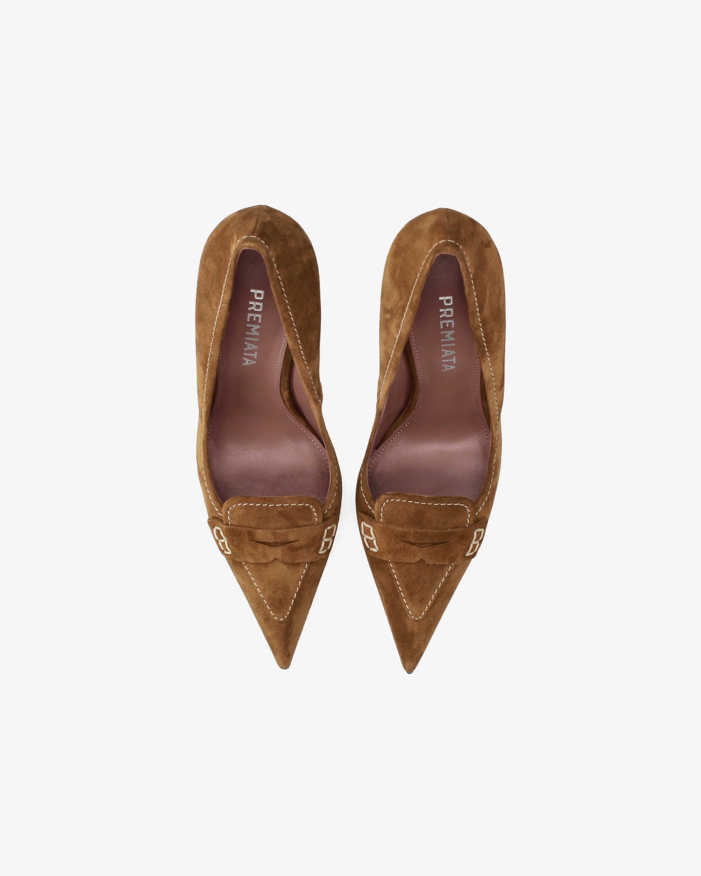 Premiata escarpins daim tabac talon 10 cm 38