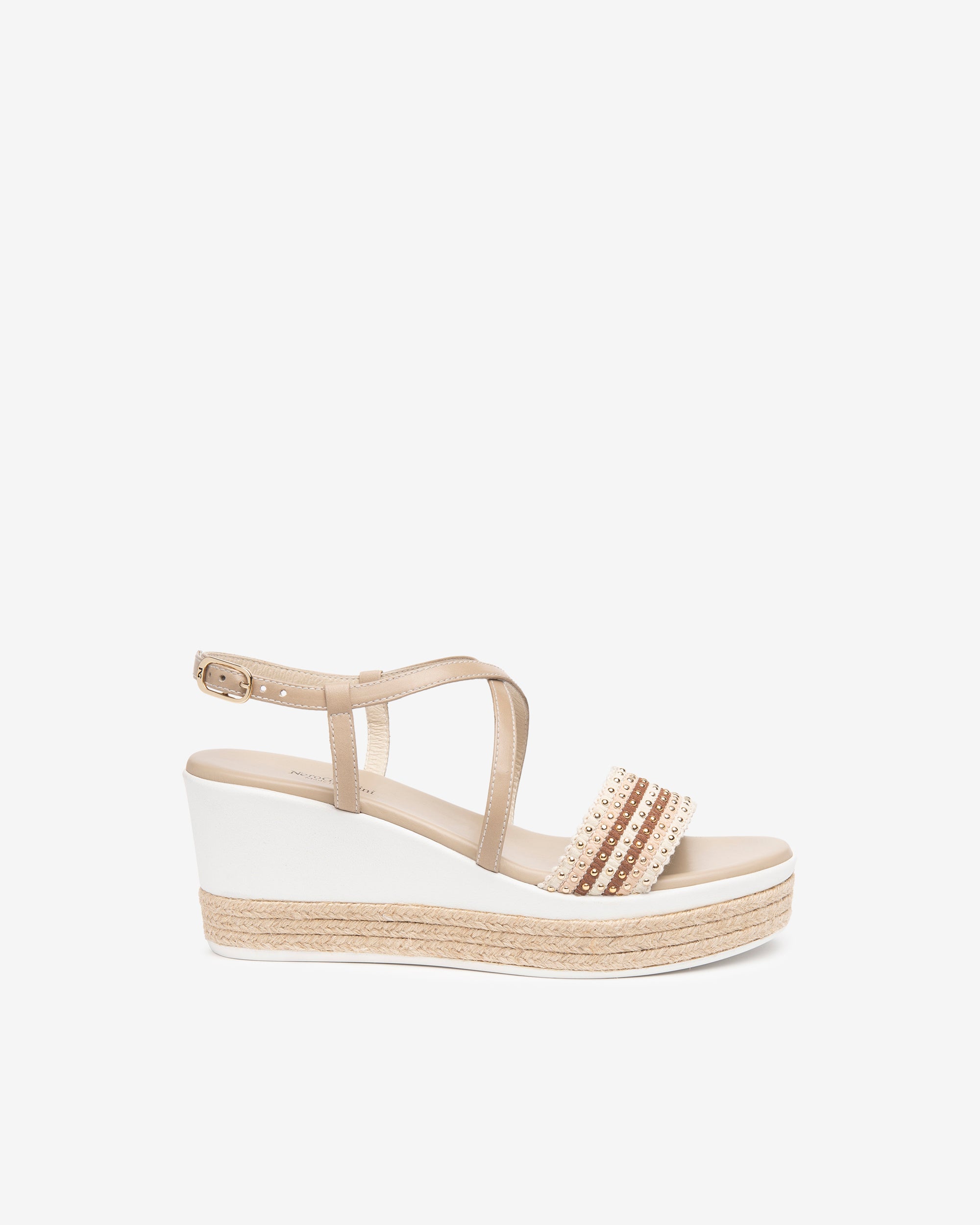 Nero Giardini Sandals cuir compensée cloutée femme