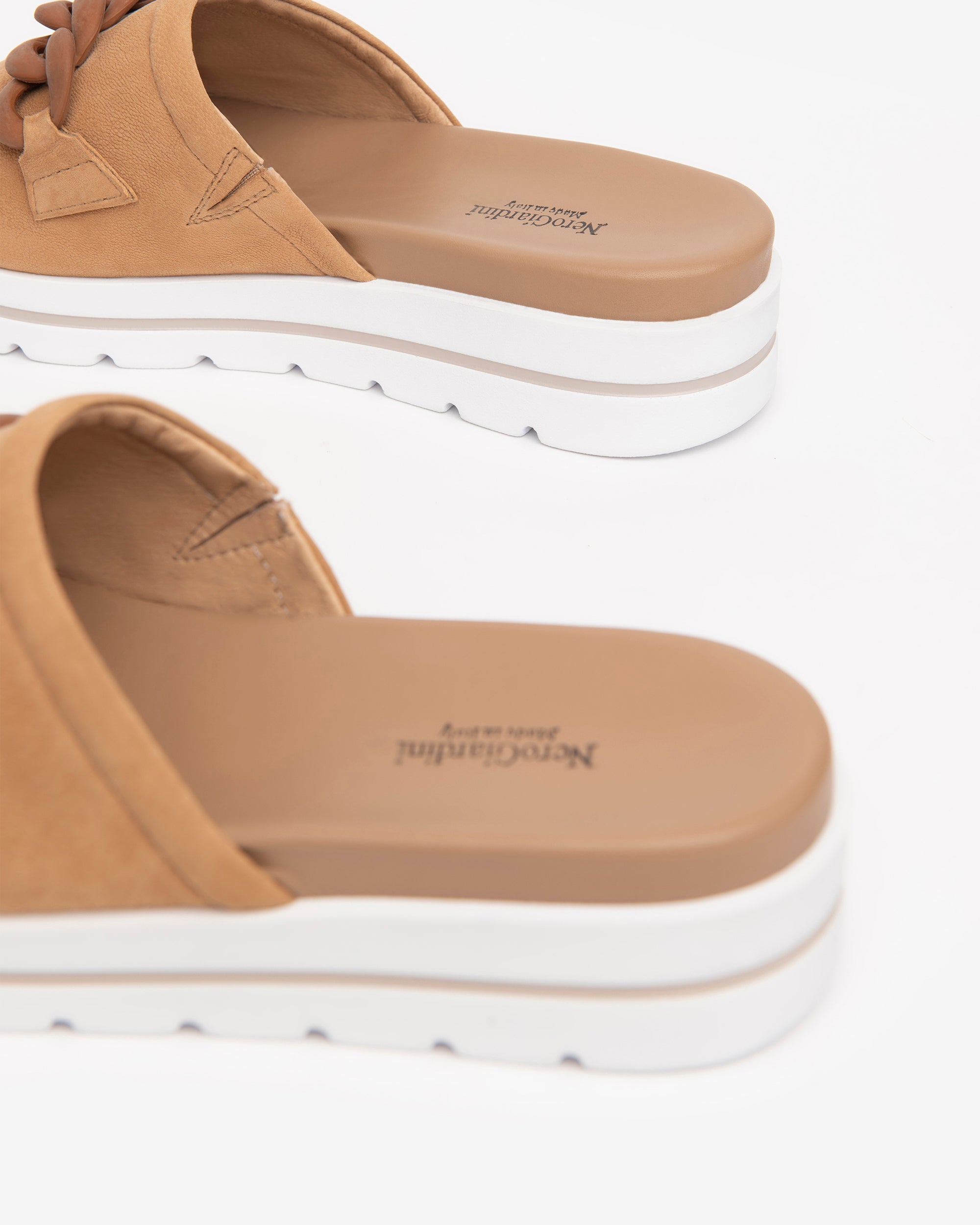 Nero Giardini Slippers mules cuir femme chaîne 38