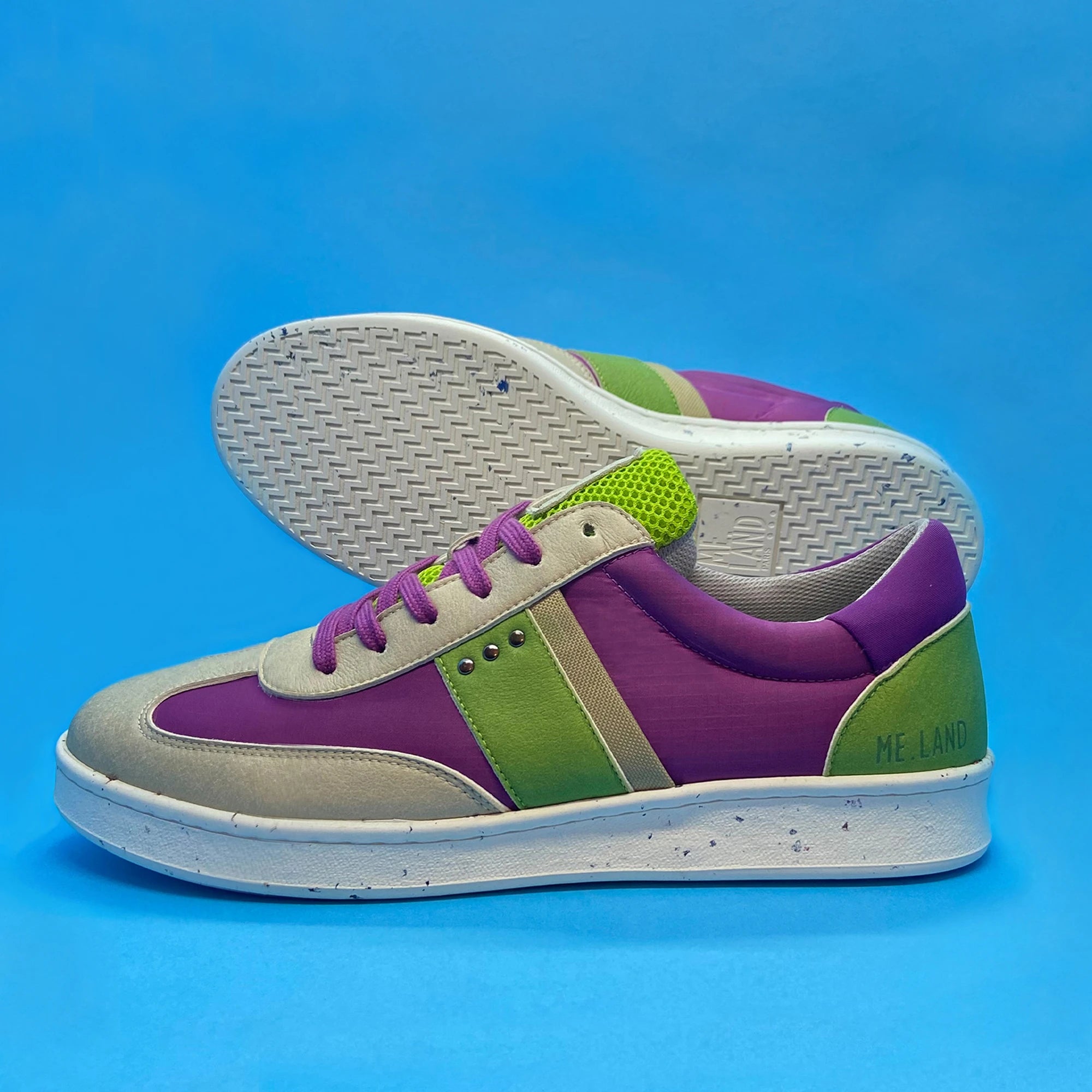 Me.Land Vivace basket vegan beige violet vert nylon