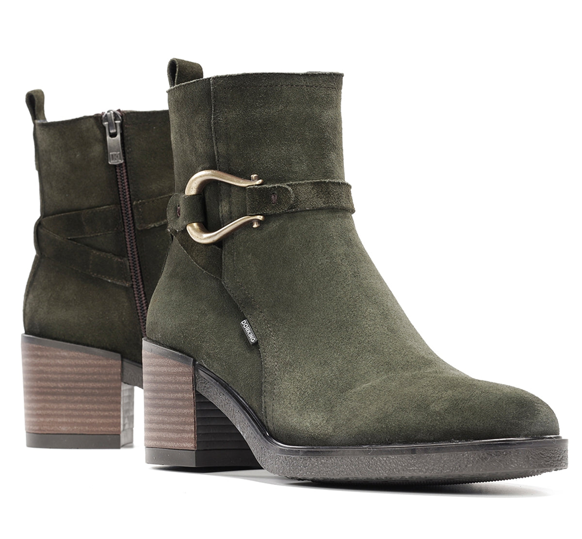 Dorking Aroma D9754 bottine vert femme cuir petit talon