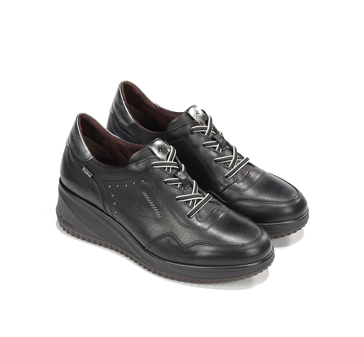 Fluchos Novax F2545 baskets noires femme compensées