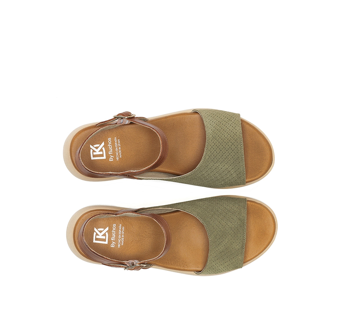 Dorking Gandia D9464 sandale verte femme boucle
