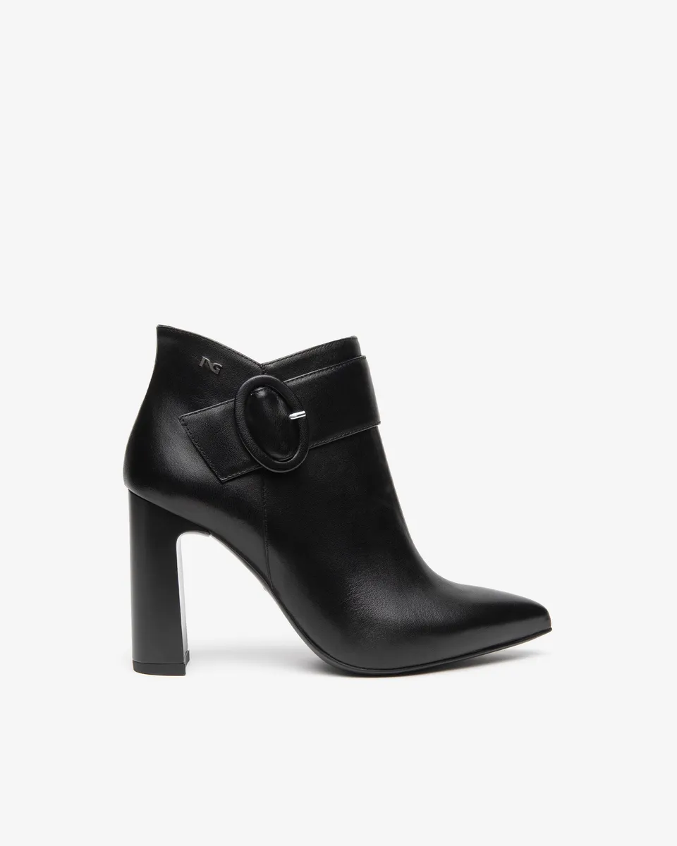 Nero Giardini Ankle Booties bottines cuir boucle talon 9,5 cm
