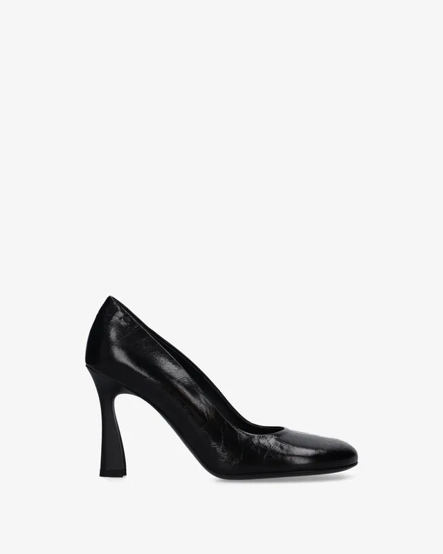Premiata escarpins cuir noir talon sculpté femme