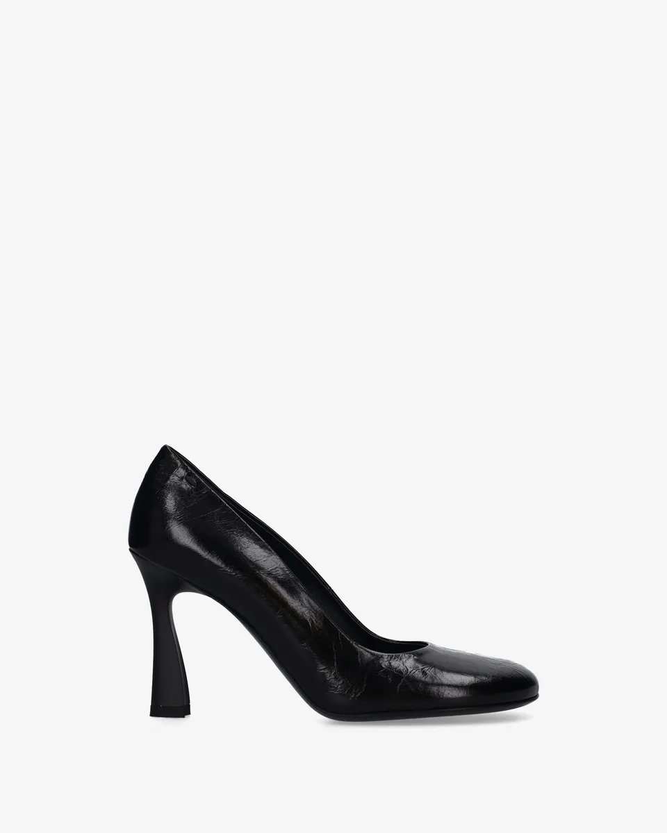 Premiata escarpins cuir noir talon sculpté femme