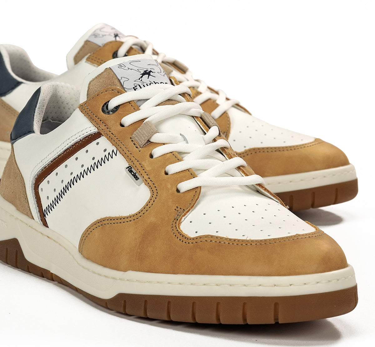 Fluchos Roger F1954 basket homme jaune cuir