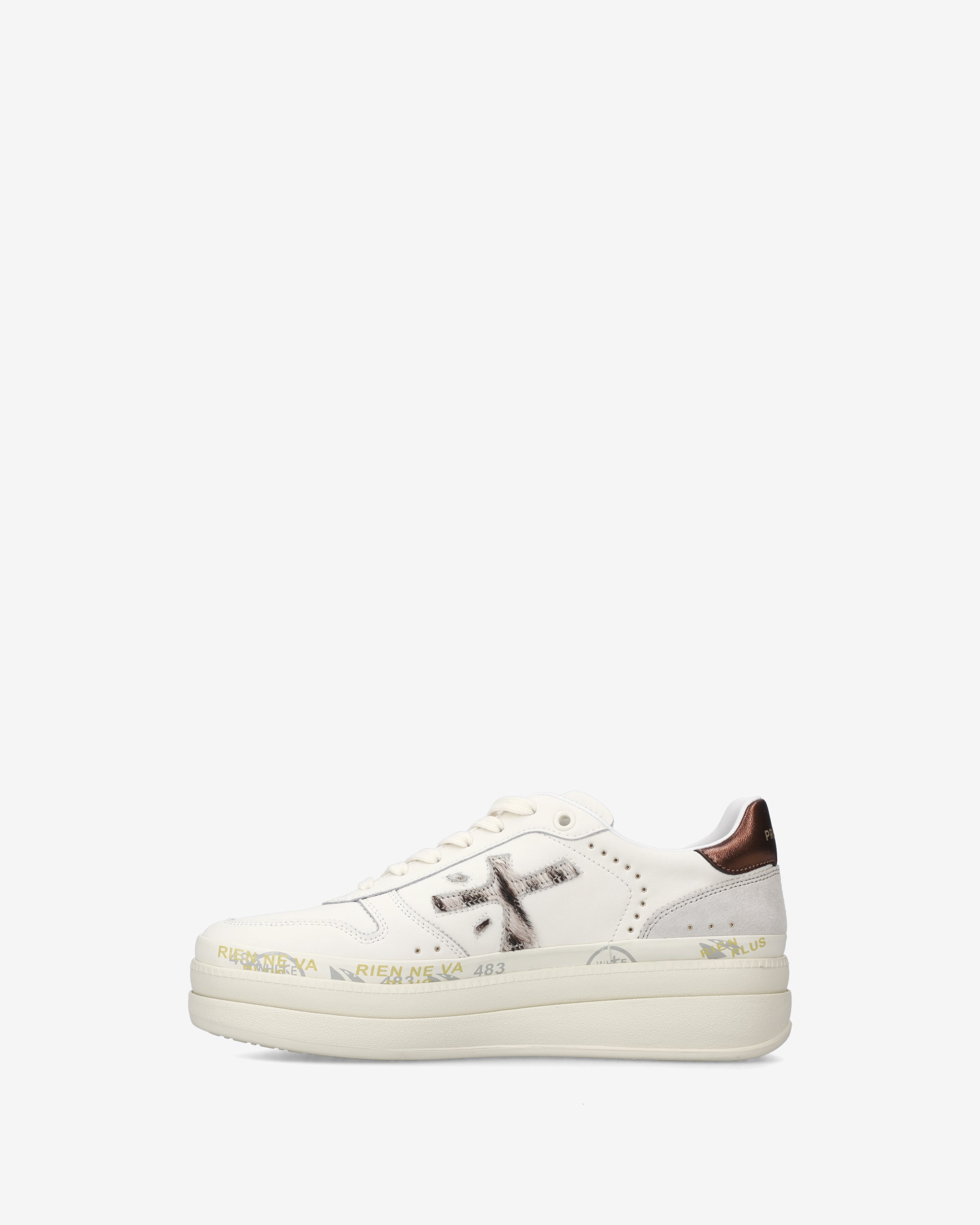 Premiata Micol 7035 sneakers cuir blanc plateforme femme