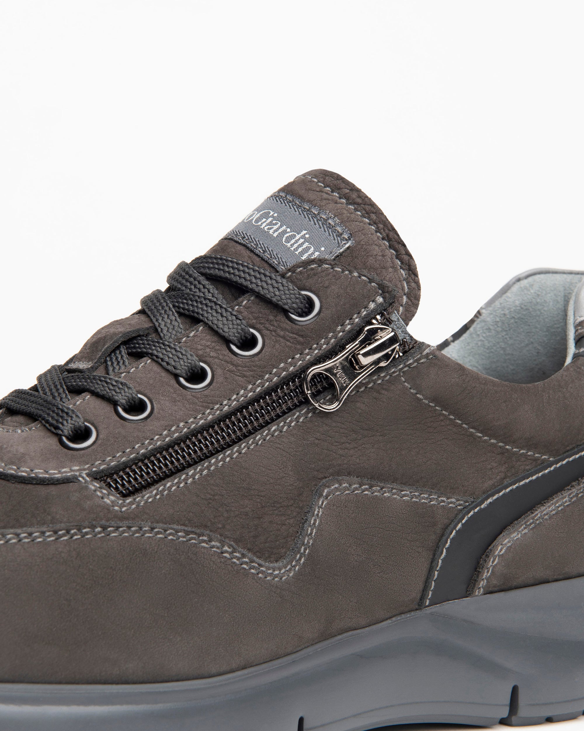 Nero Giardini Sneakers baskets cuir homme nubuck zip