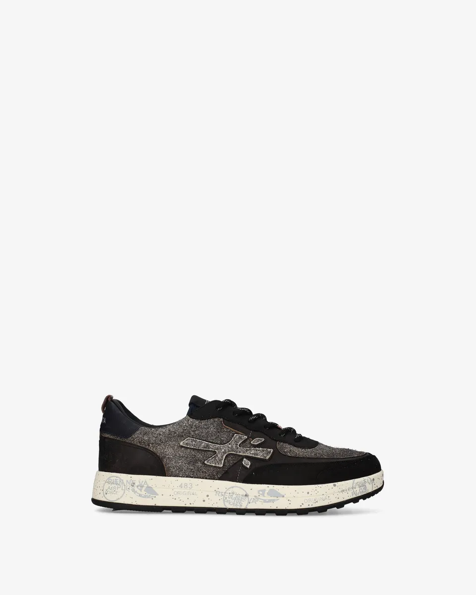 Premiata Nous 8464 baskets tissu noir gris