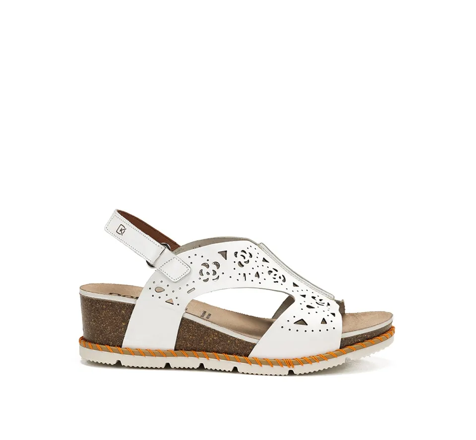 Dorking Gold D9319 sandale blanche compensée