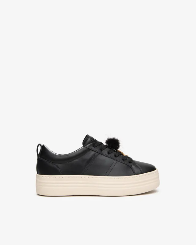 Nero Giardini Sneakers basket cuir femme plateforme 40 mm
