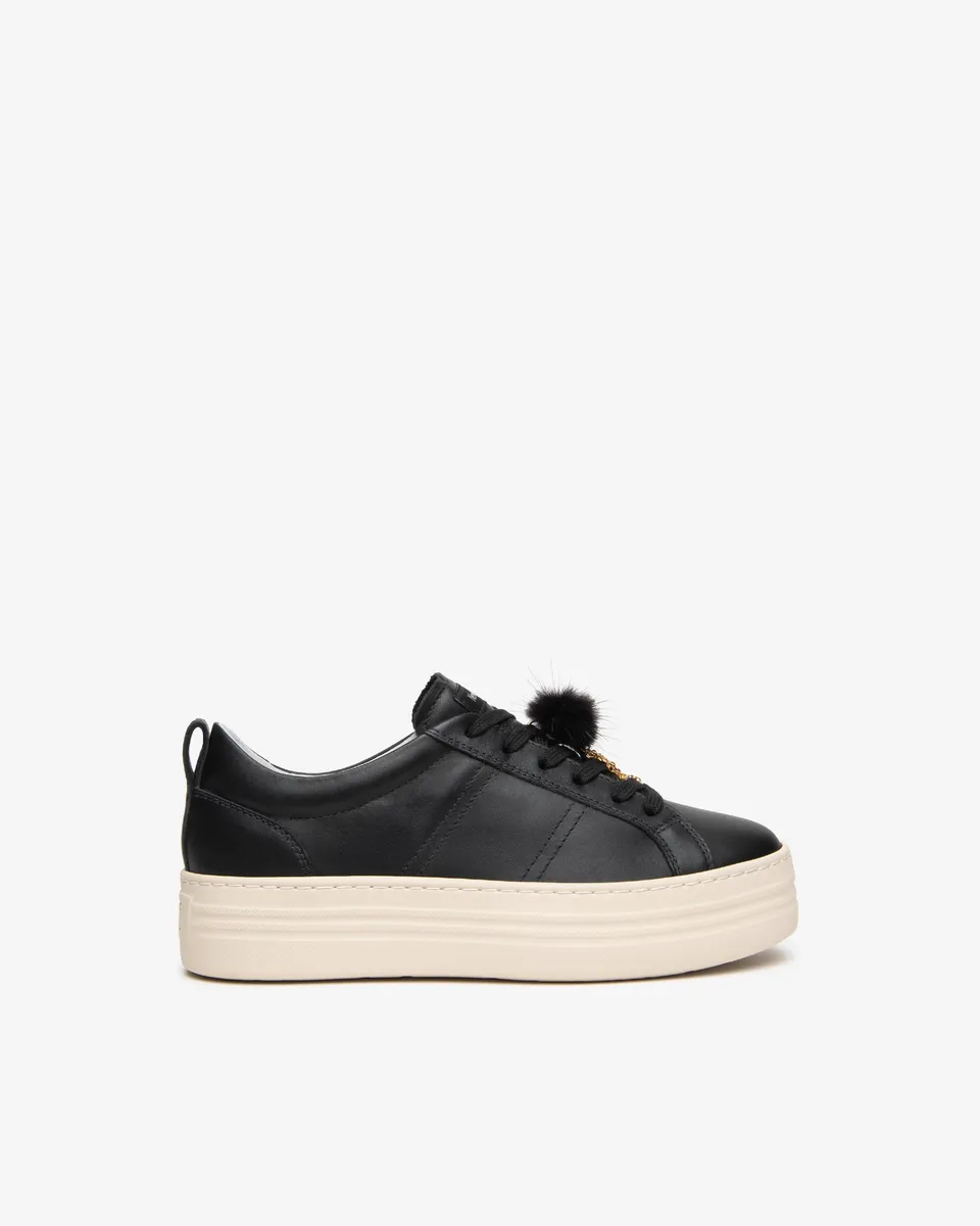 Nero Giardini Sneakers basket cuir femme plateforme 40 mm