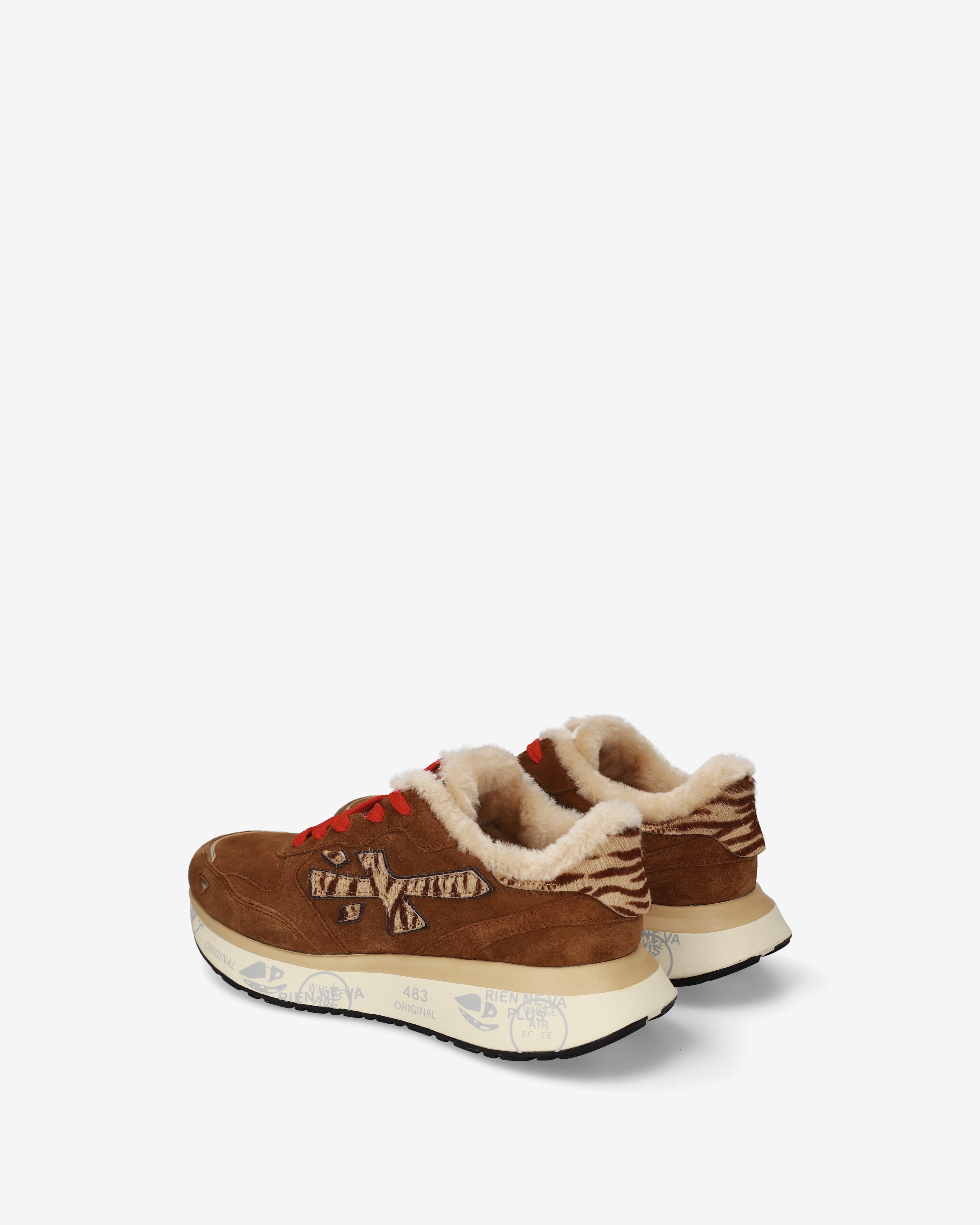 Premiata Lauryn 8532m sneakers femme marron daim fourrée