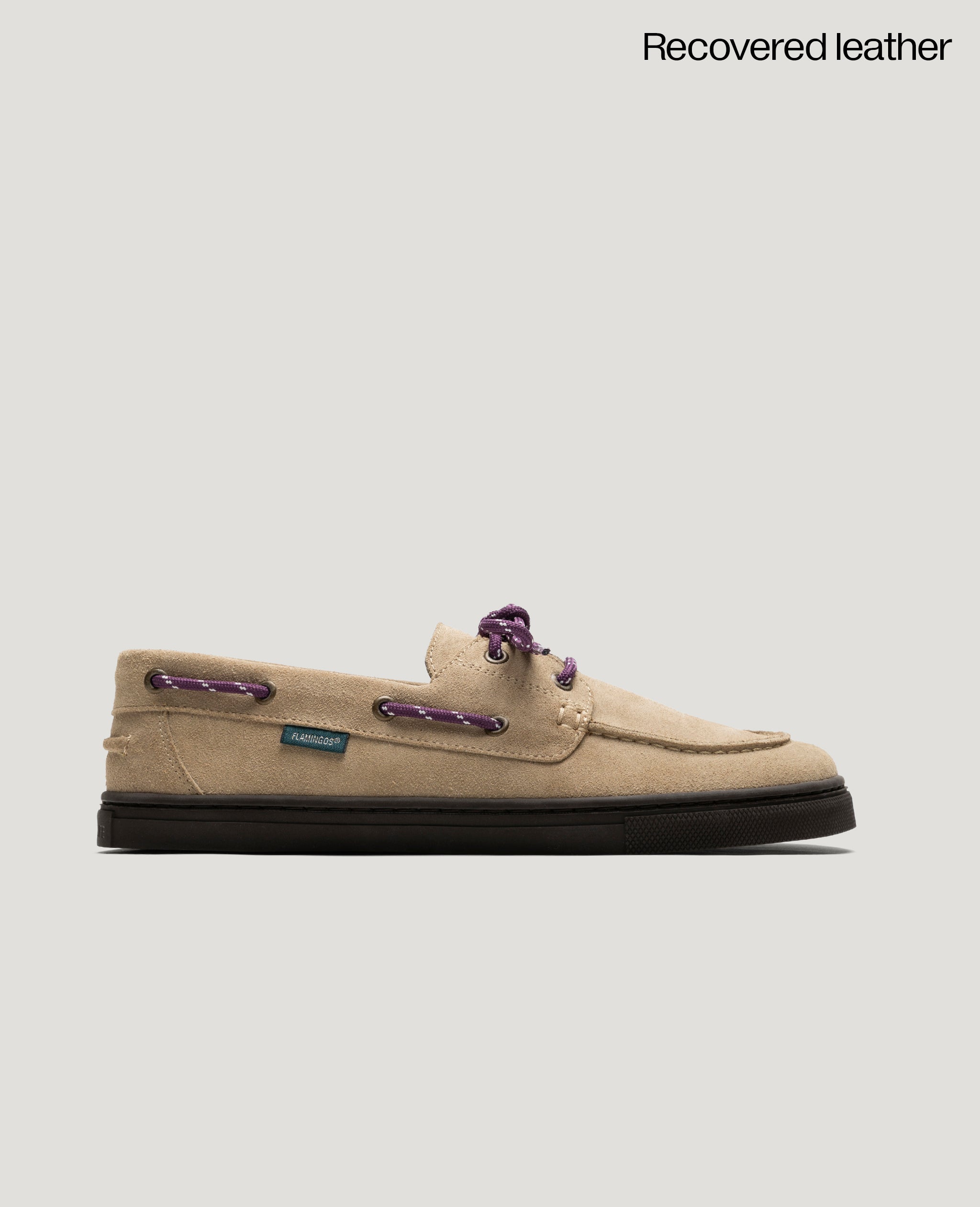 Flamingos Life Zero Boat Suede Sand chaussures bateau beige