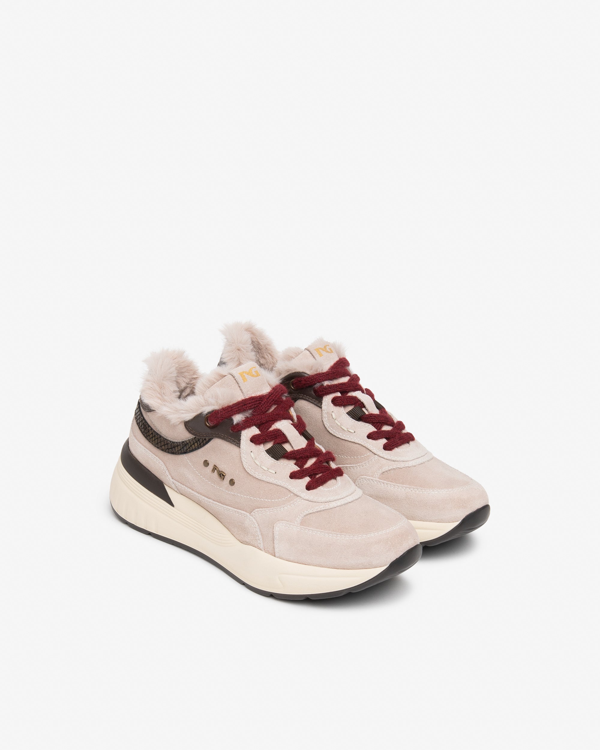 Nero Giardini Sneakers basket femme cuir daim fourrure