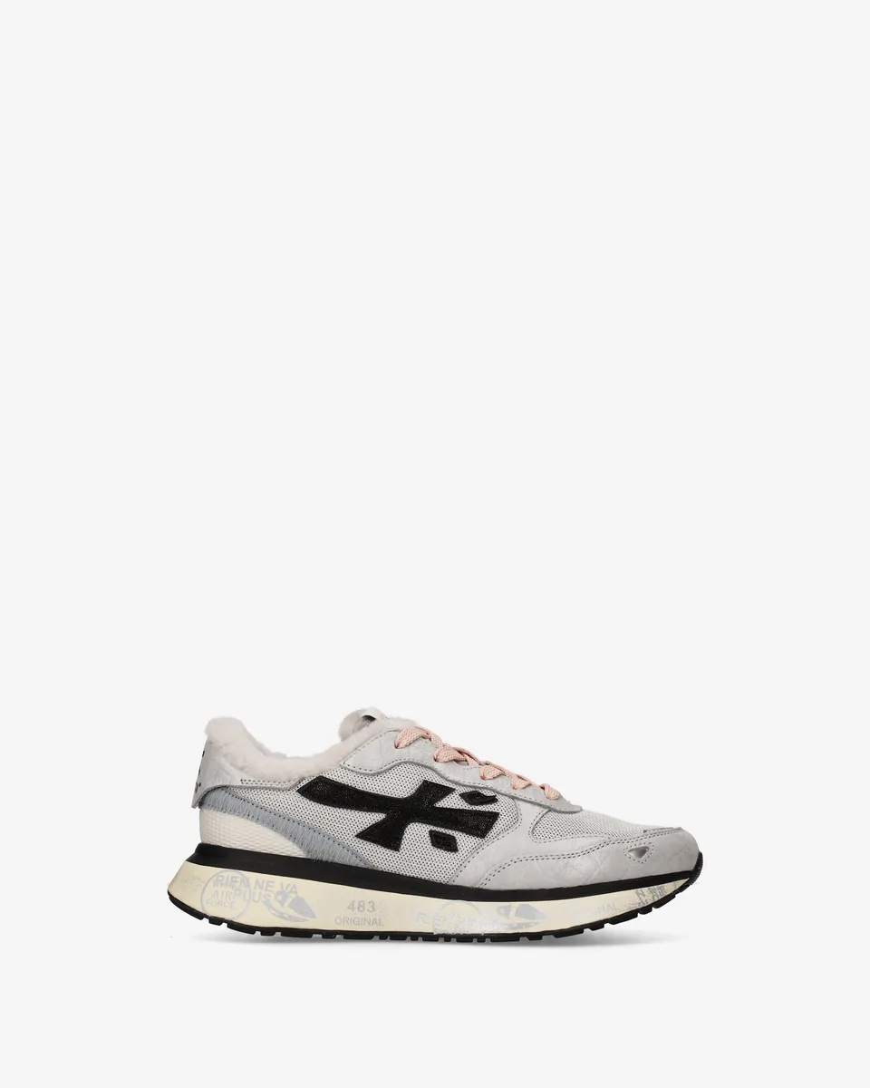 Premiata Lauryn 8533m baskets femme crème fourrure