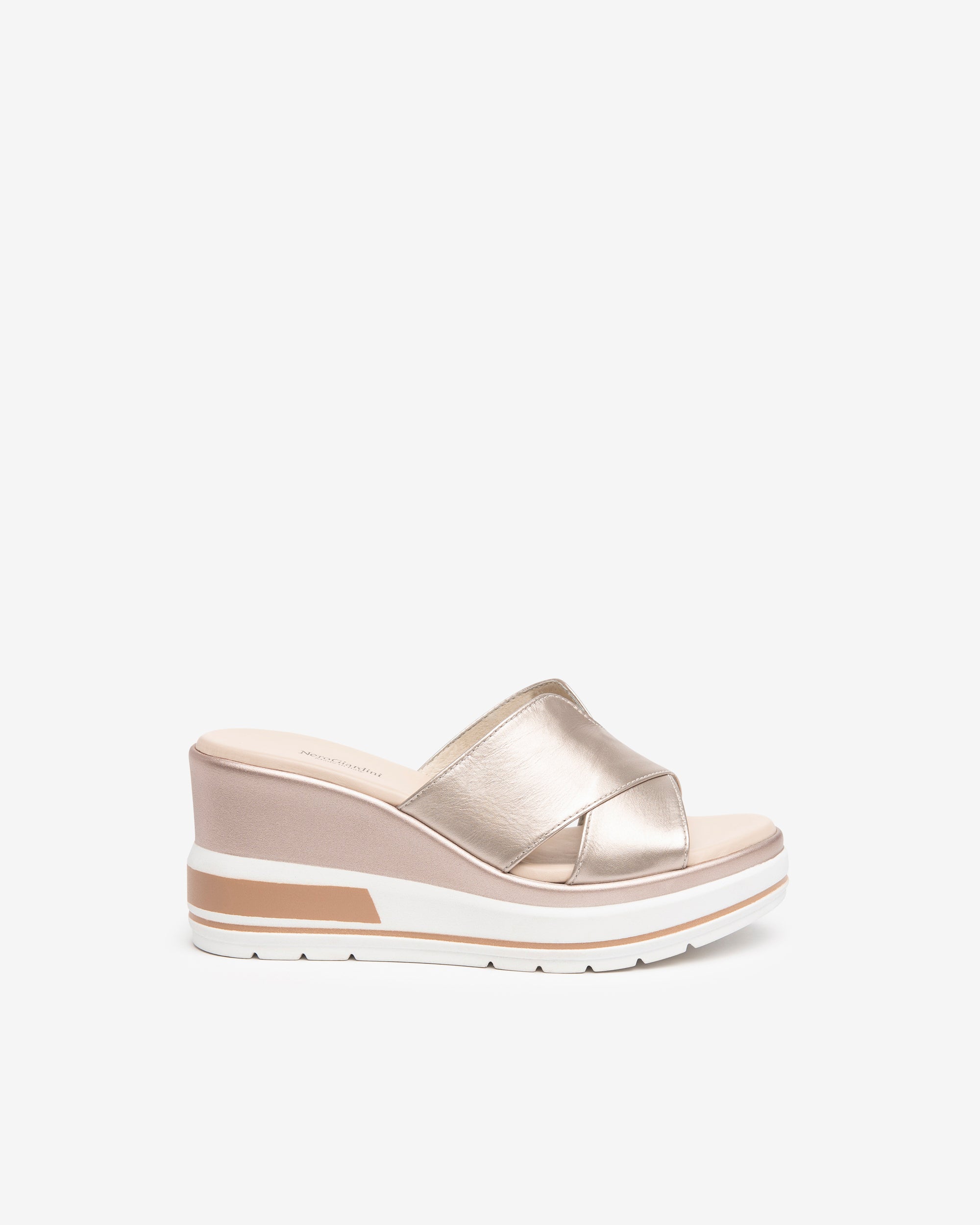 Nero Giardini Slippers mules cuir femme compensées