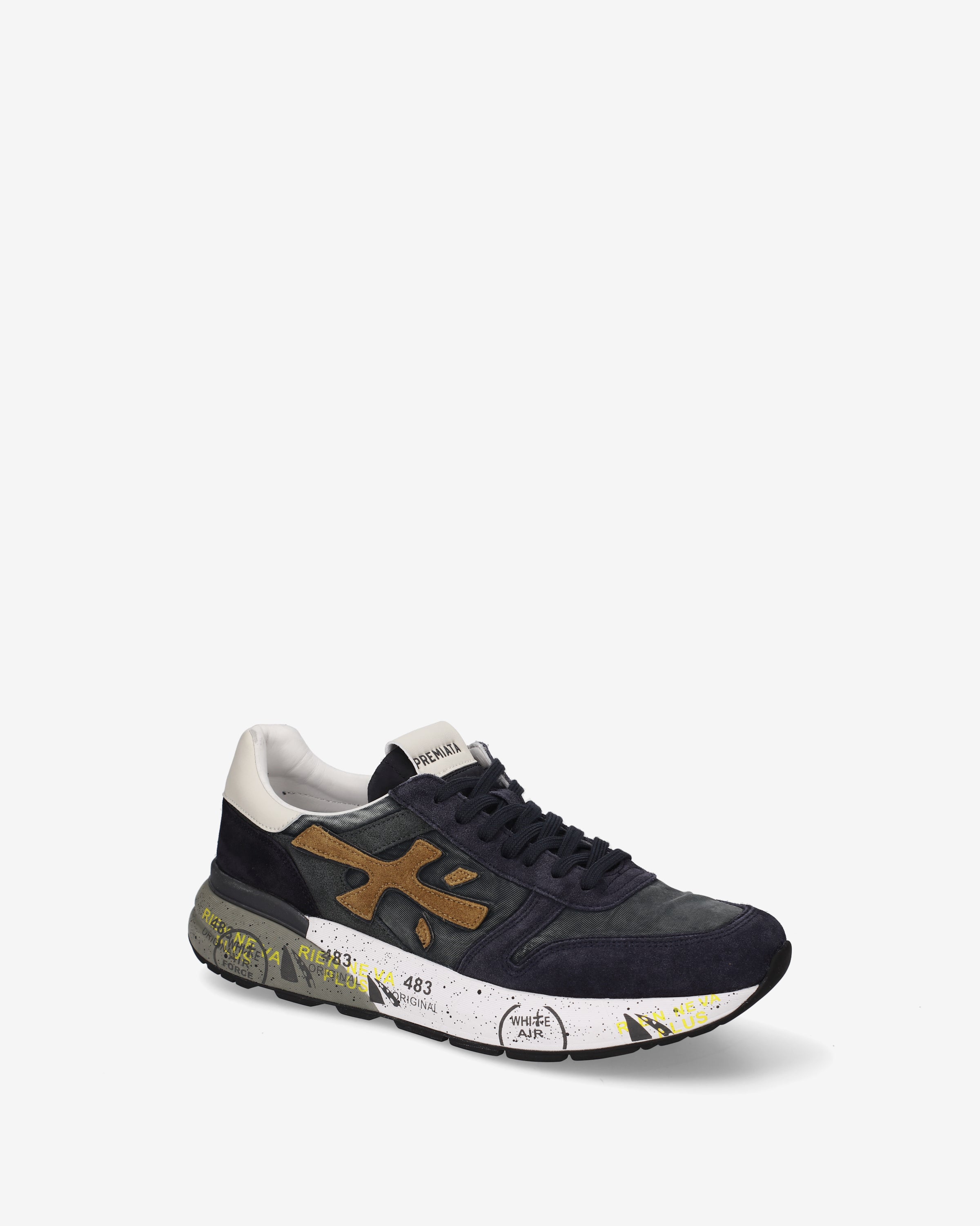 Premiata Mick 8435 baskets bleu nuit daim