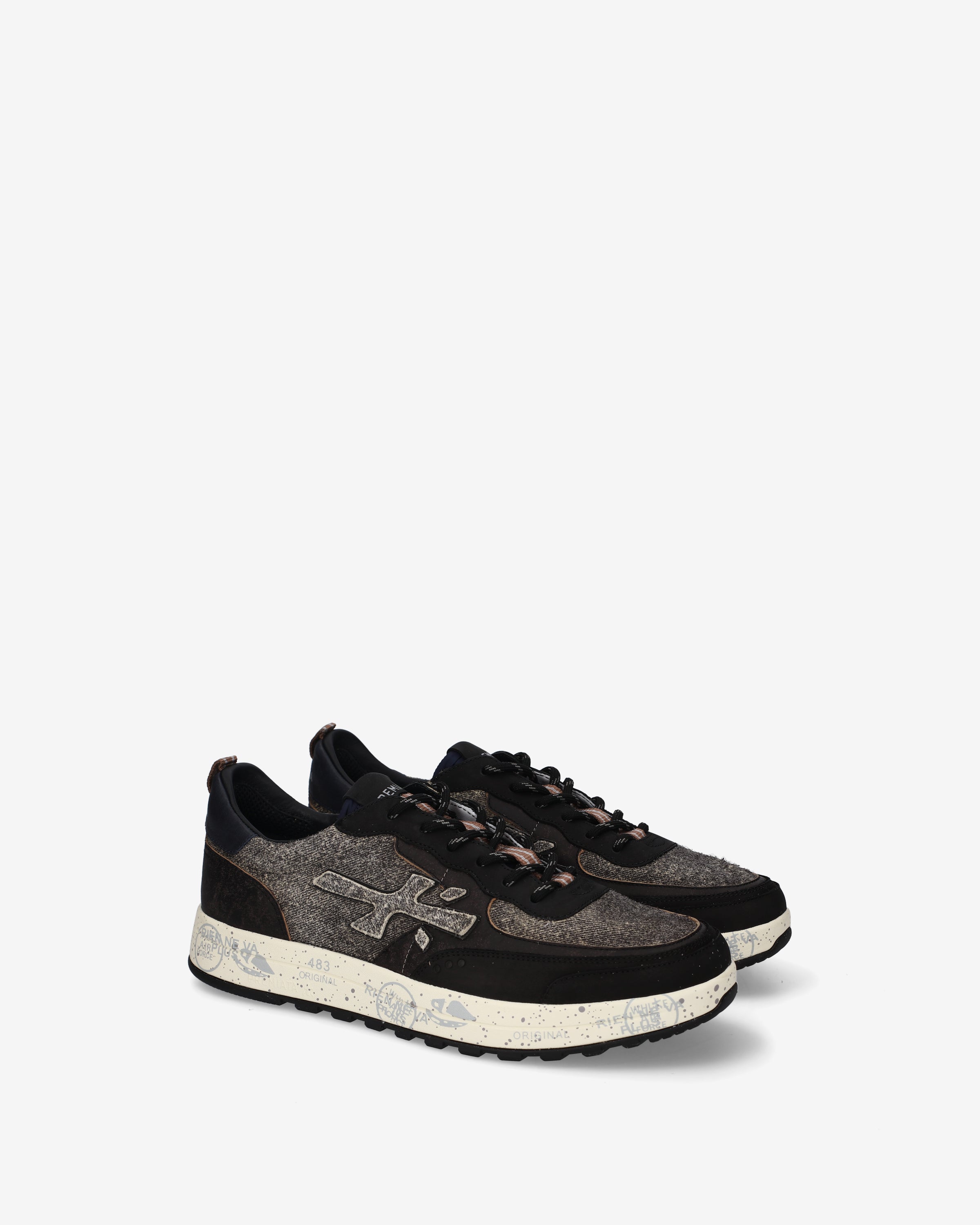 Premiata Nous 8464 baskets tissu noir gris